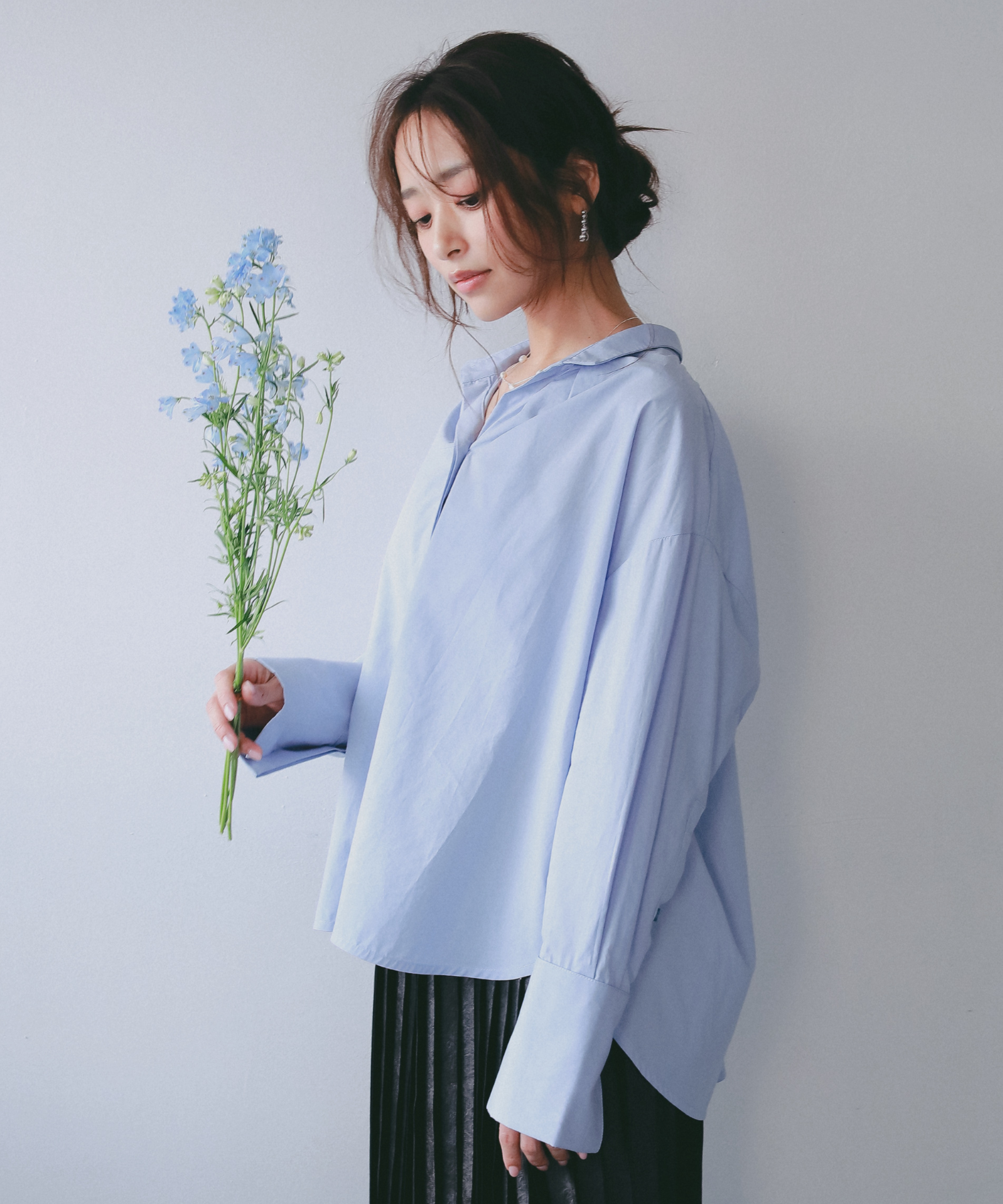 サイドボタン付き スキッパーシャツ【セレモニー/オケージョン】