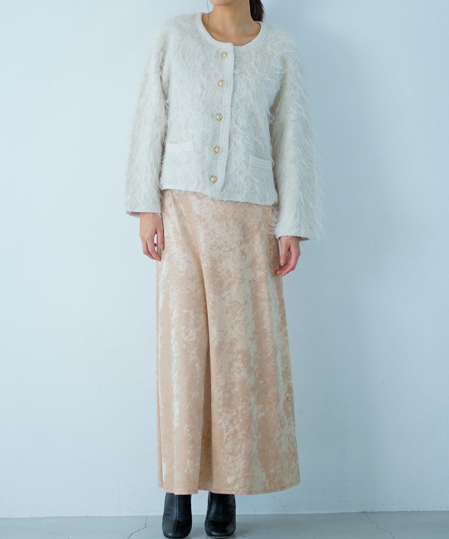 シャギーニットカーディガンジャケット