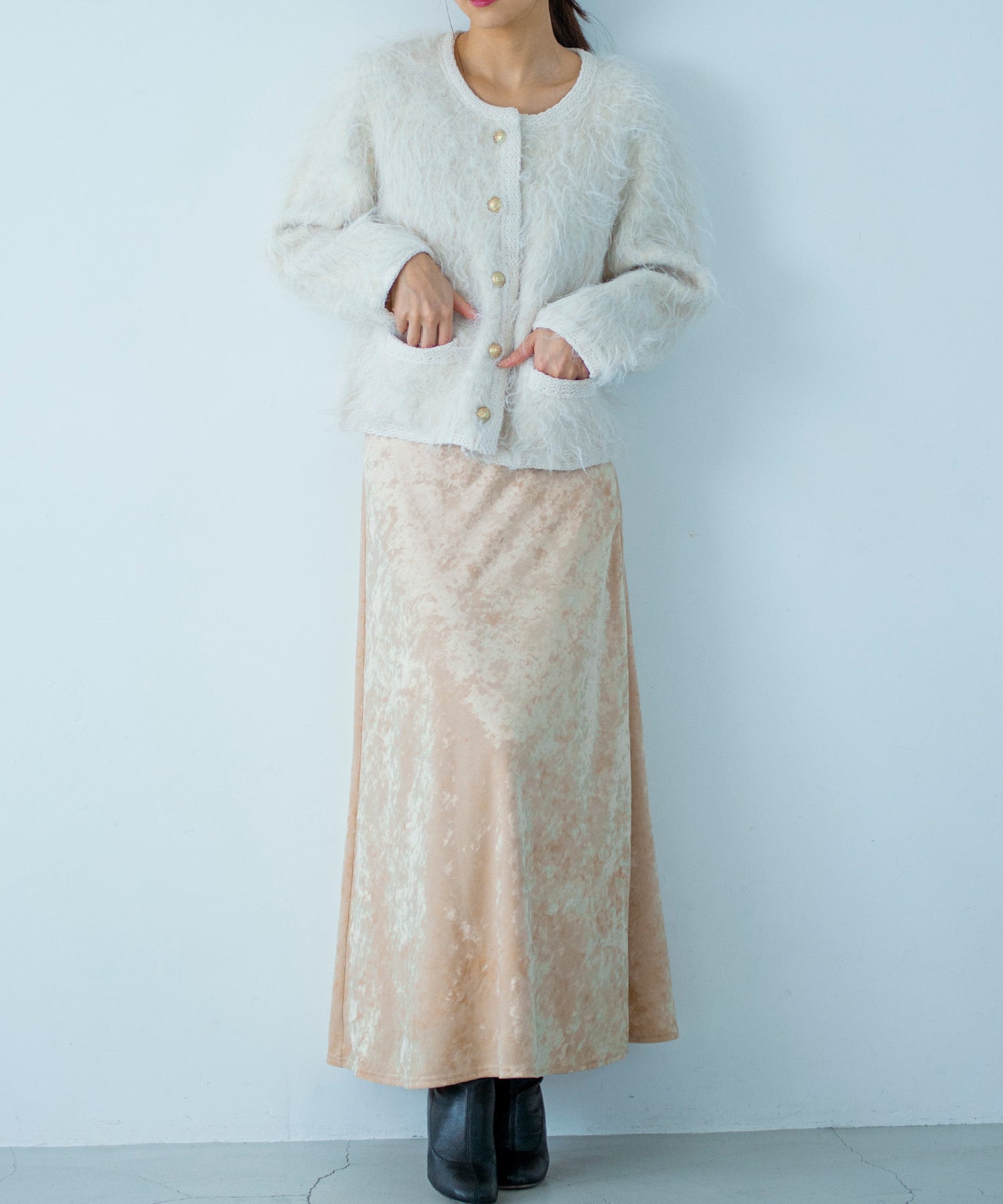 シャギーニットカーディガンジャケット