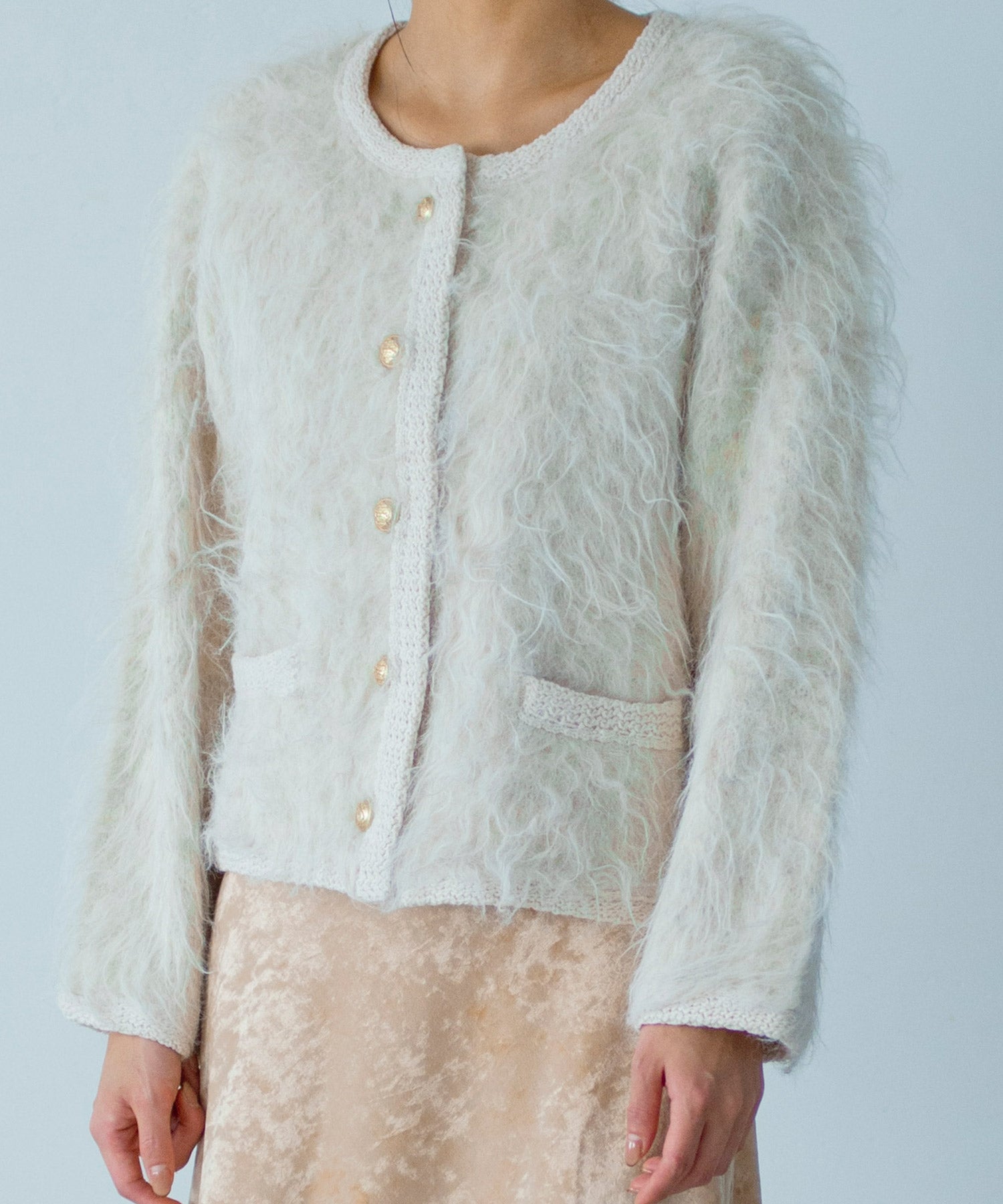 シャギーニットカーディガンジャケット