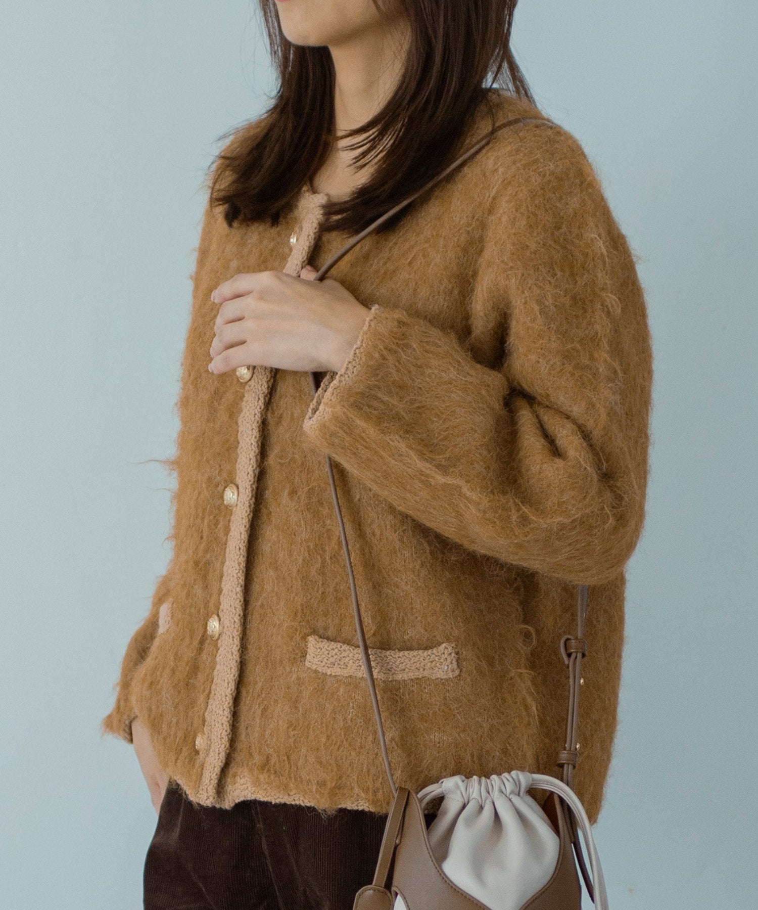 シャギーニットカーディガンジャケット