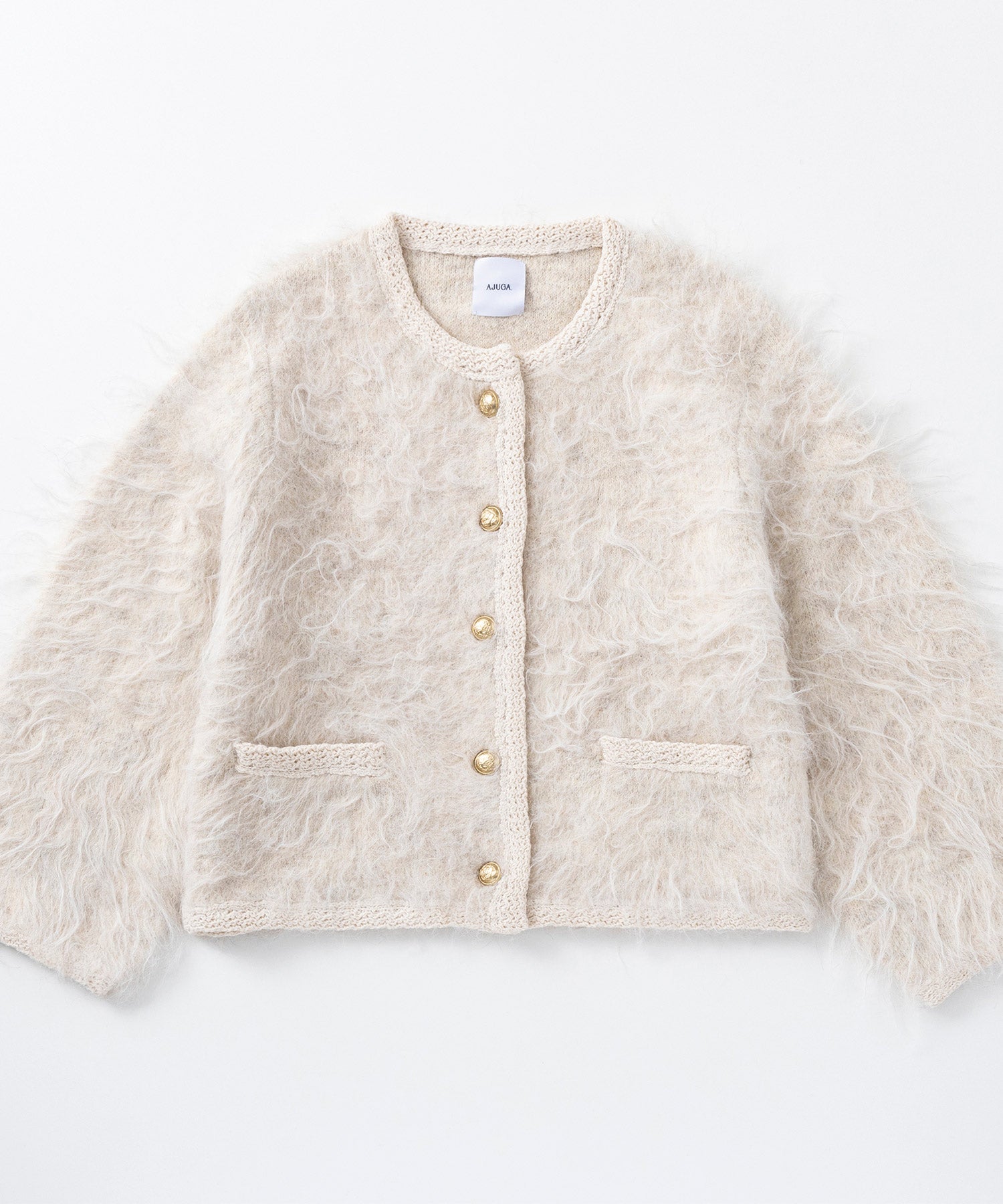 シャギーニットカーディガンジャケット