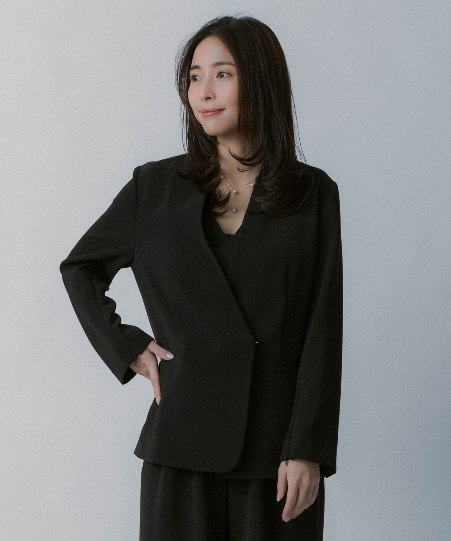 2WAYスリーブ イージーノーカラージャケット【セレモニー/オケージョン】