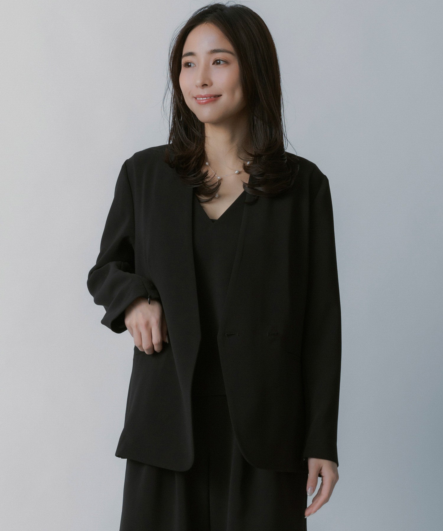 2WAYスリーブ イージーノーカラージャケット【セレモニー/オケージョン】