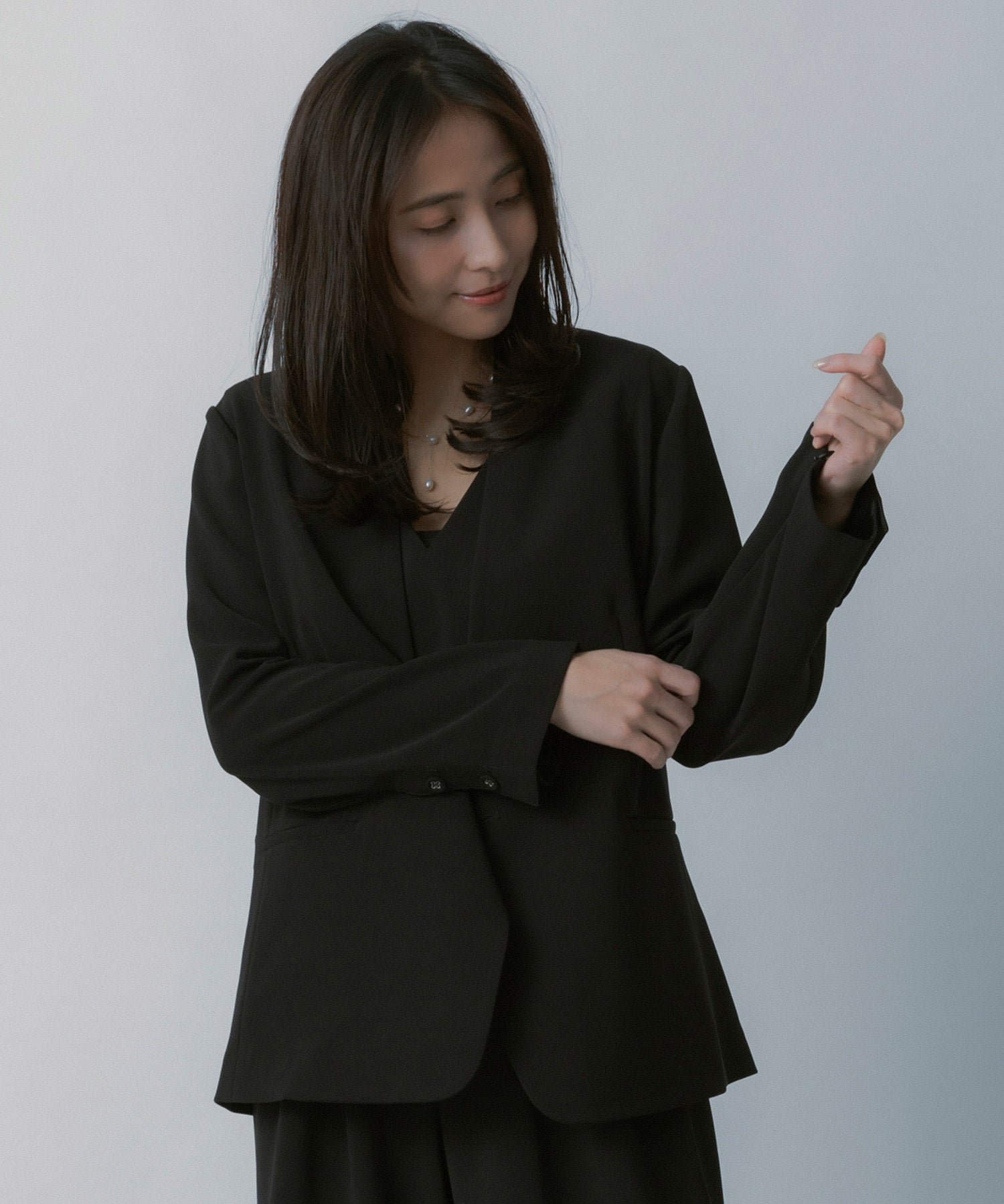 2WAYスリーブ イージーノーカラージャケット【セレモニー/オケージョン】