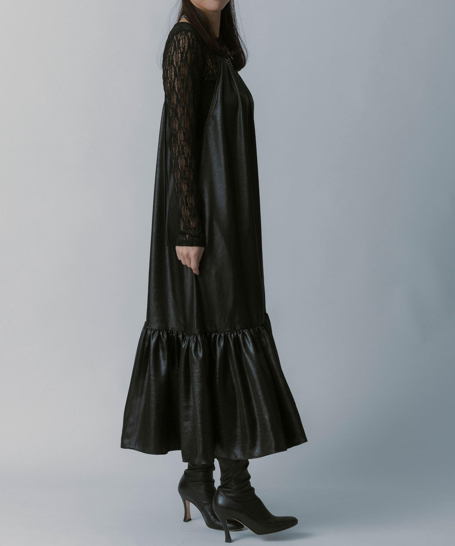 レザーライク キャミソールワンピース