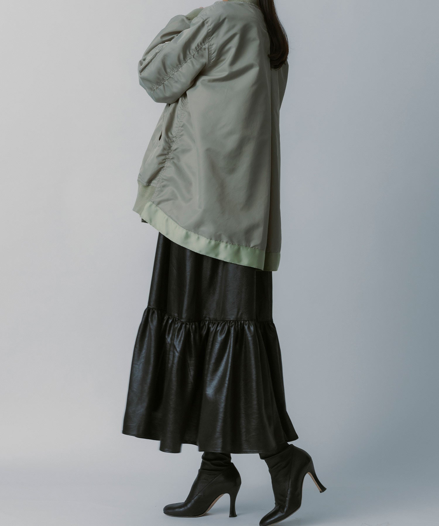 レザーライク キャミソールワンピース