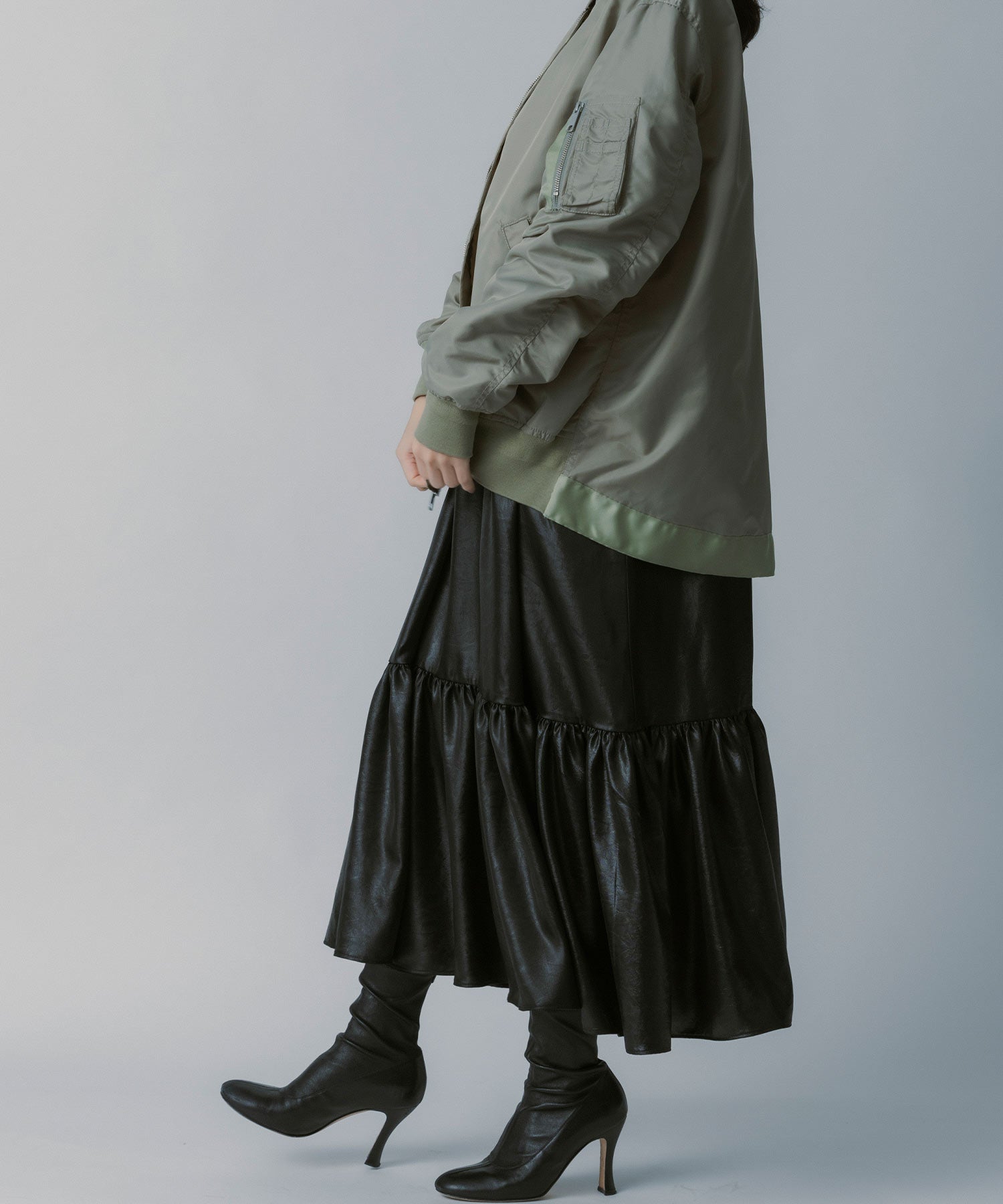 レザーライク キャミソールワンピース