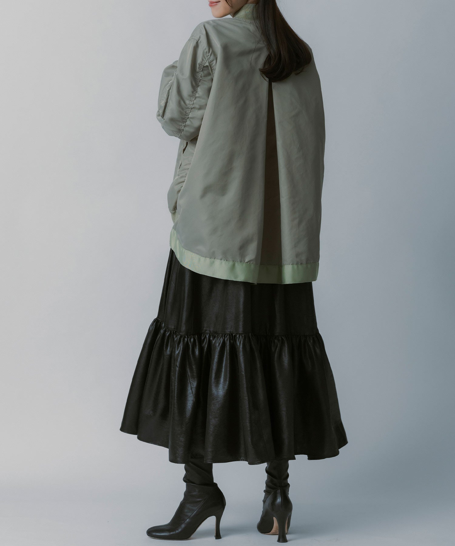 レザーライク キャミソールワンピース