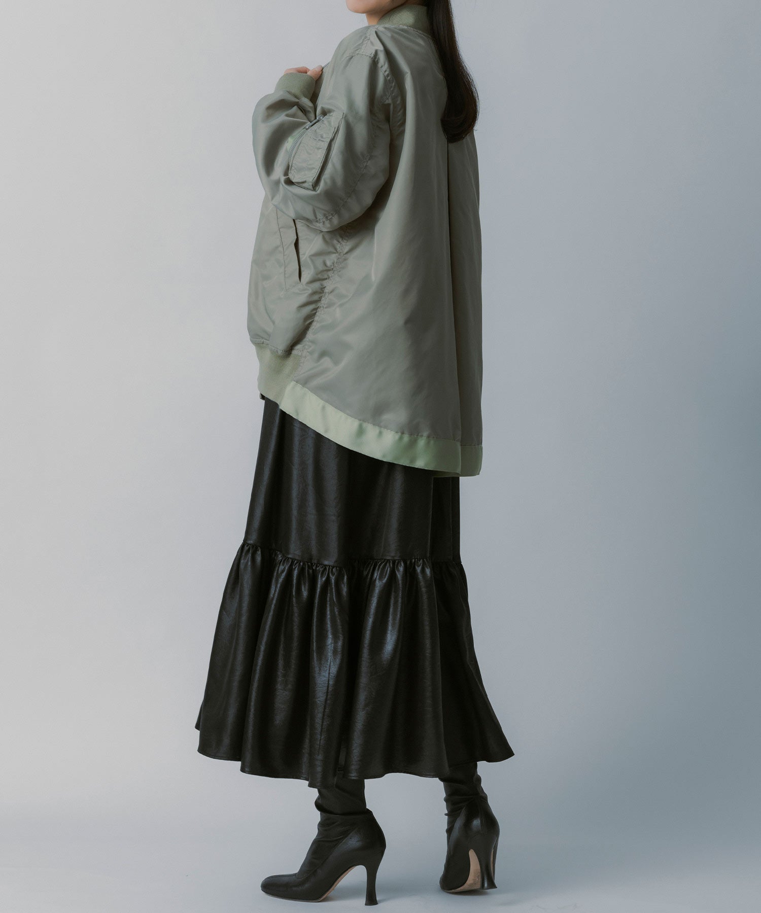 レザーライク キャミソールワンピース