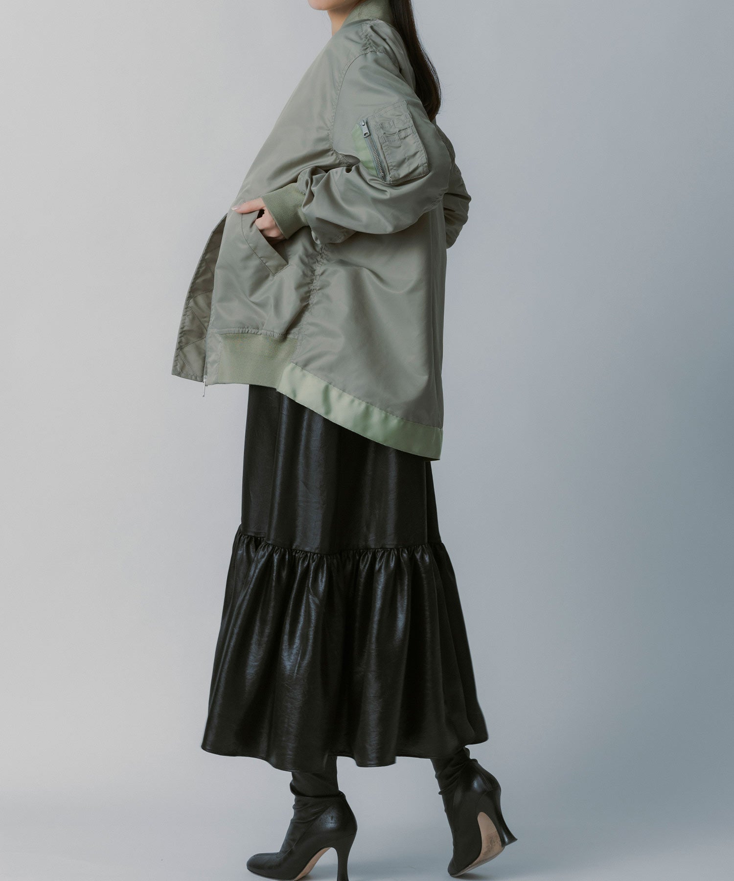 レザーライク キャミソールワンピース