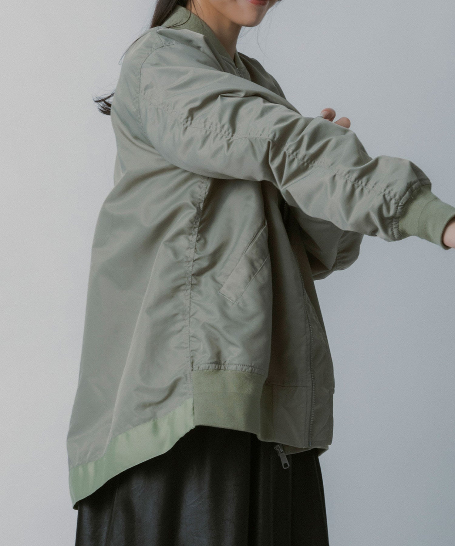 ロングシルエット MA-1ブルゾン