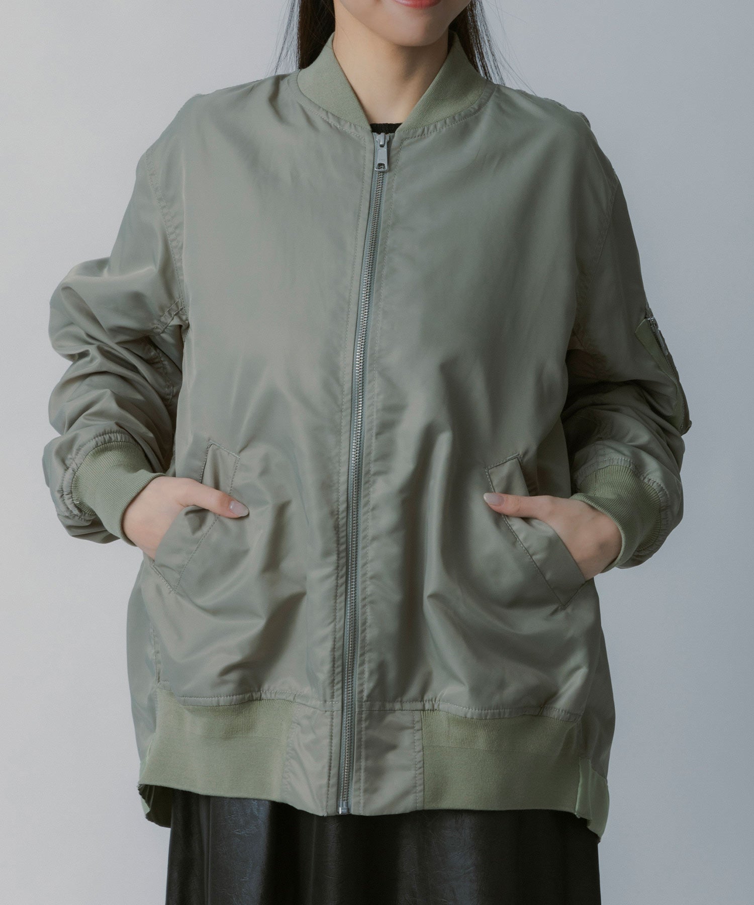 ロングシルエット MA-1ブルゾン