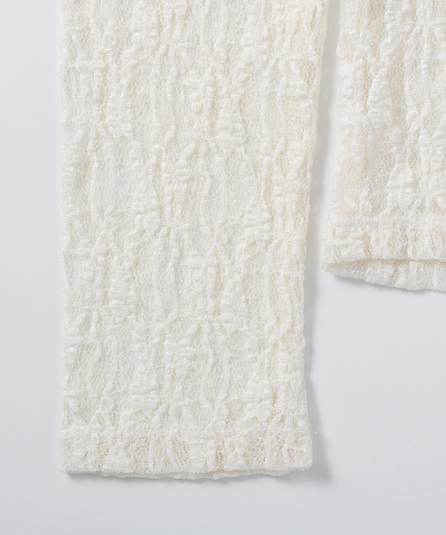 ストレッチシアーレース長袖トップス