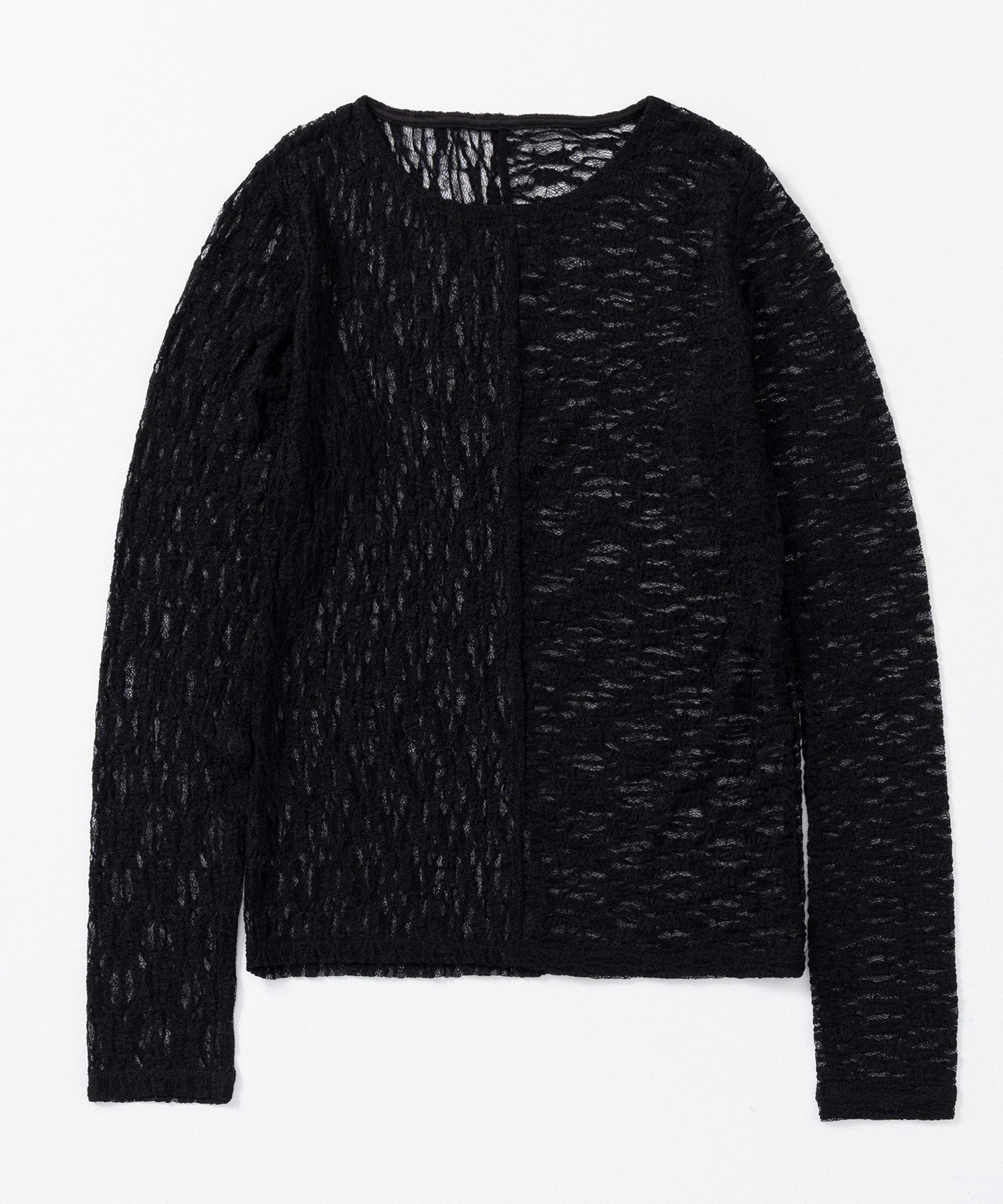 ストレッチシアーレース長袖トップス