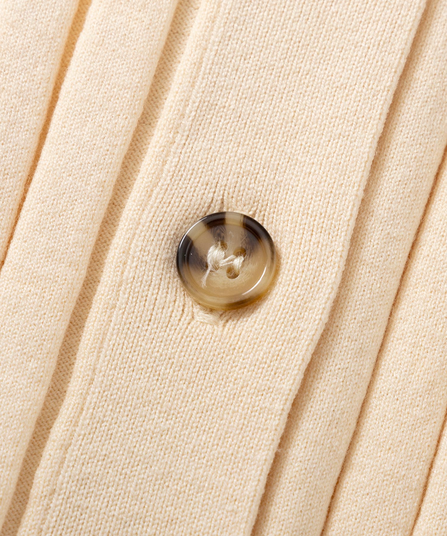 モックネック リブニットカーディガン