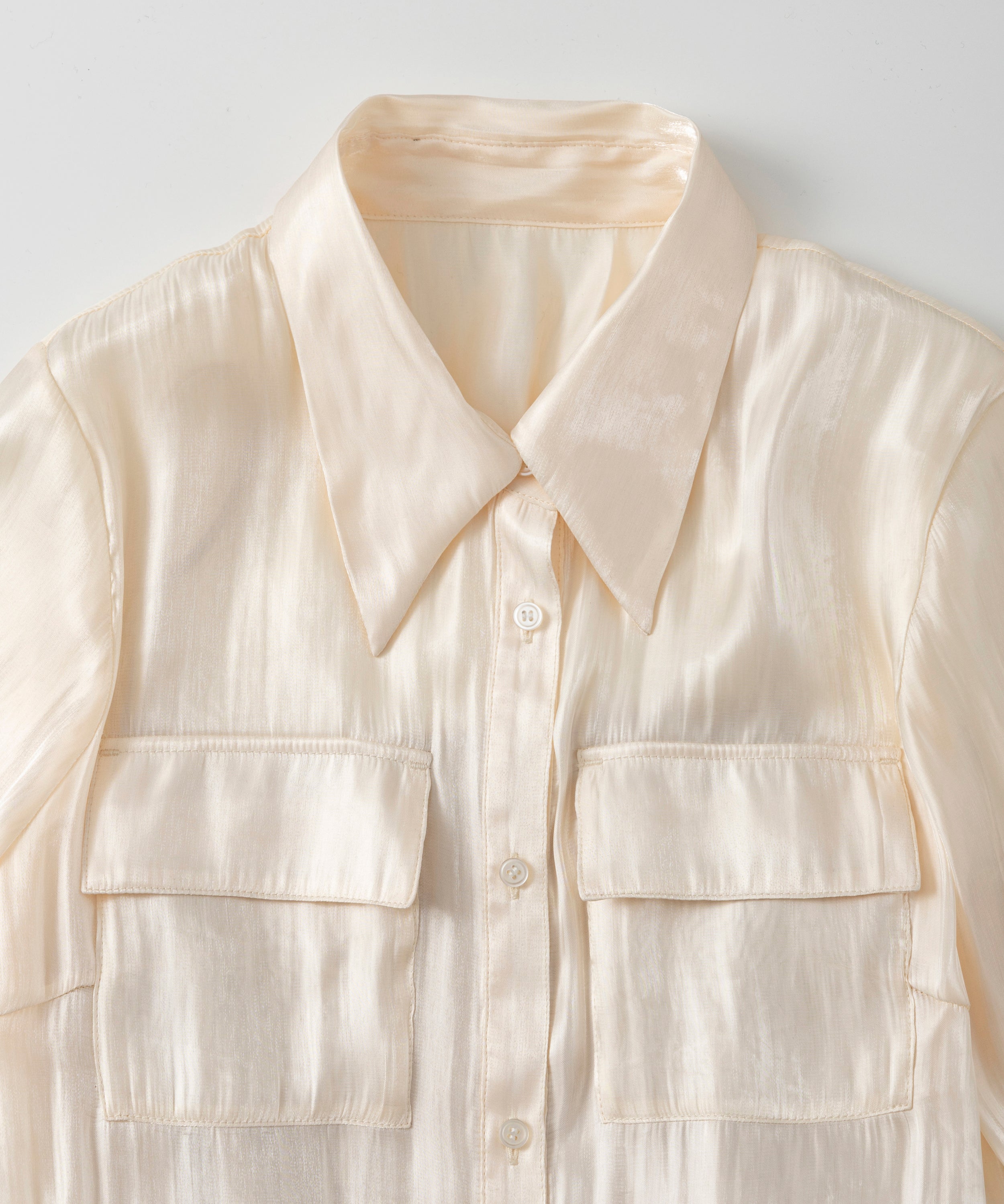 2WAY光沢シアーシャツワンピース