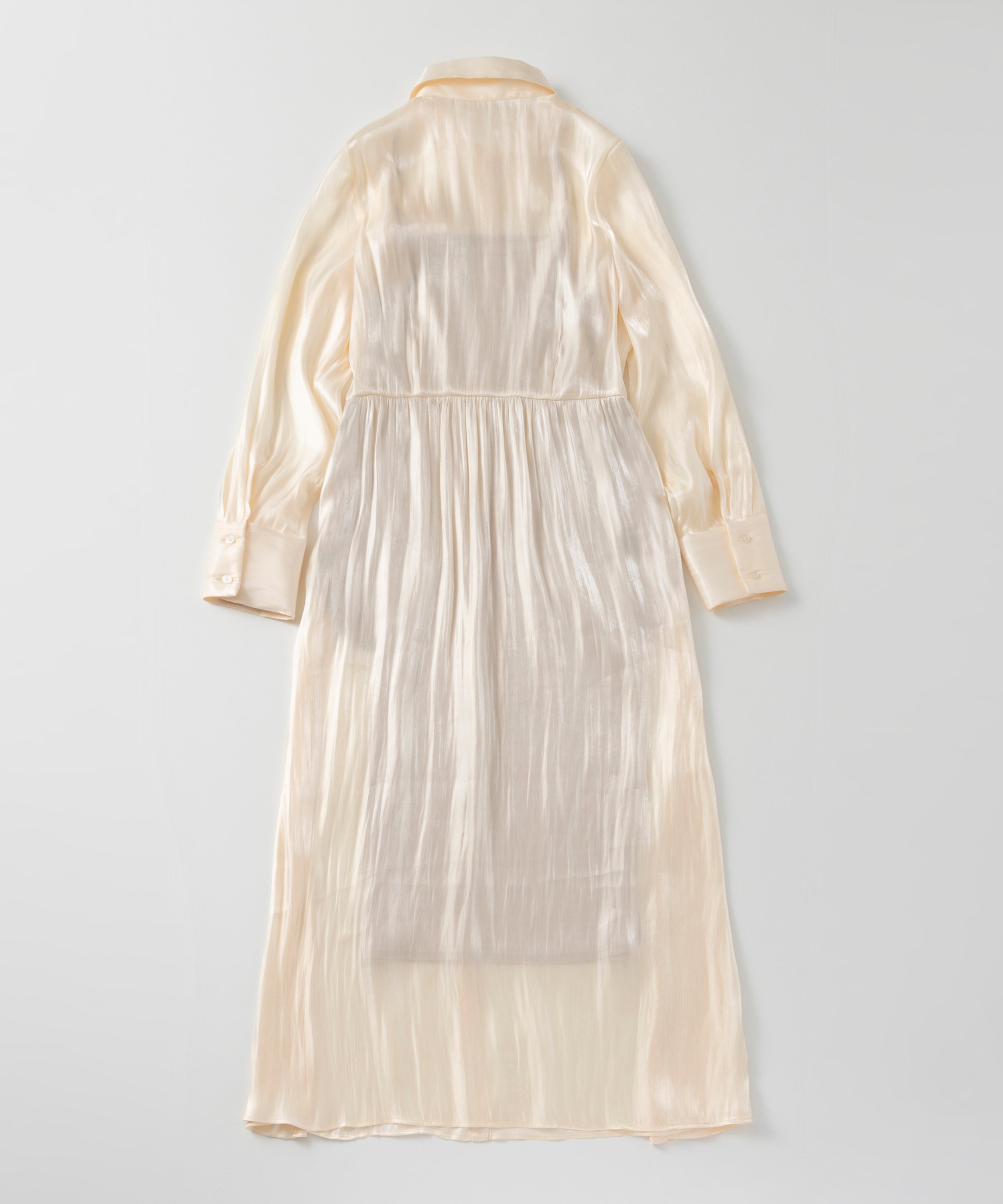 2WAY光沢シアーシャツワンピース