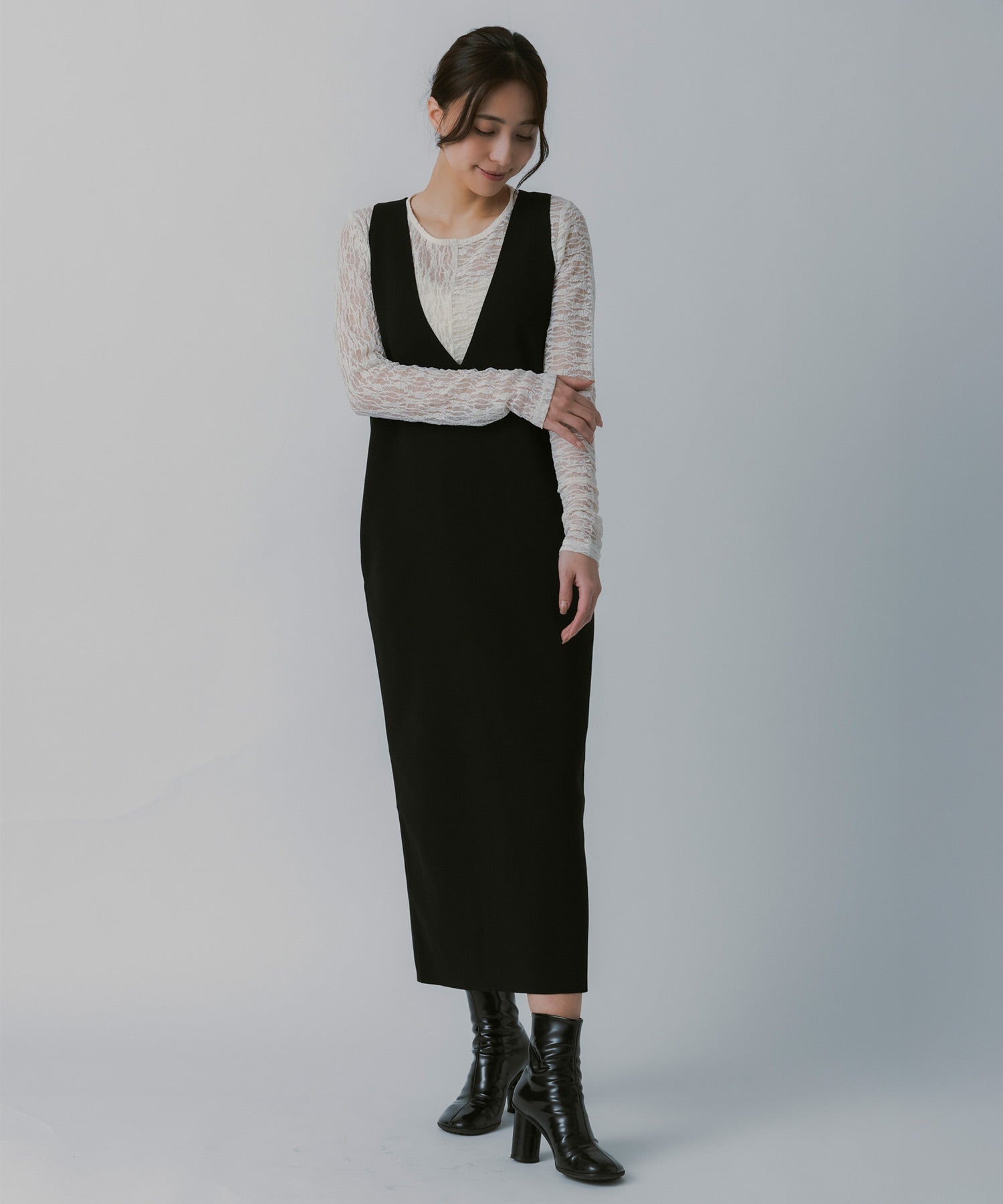 ソフトラインニットワンピース