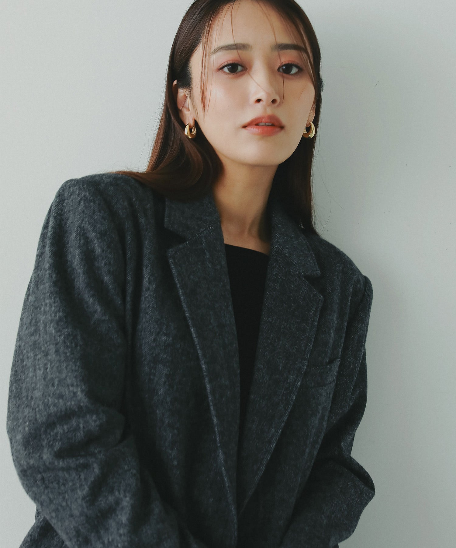 ヘリンボーンウールツイードジャケット