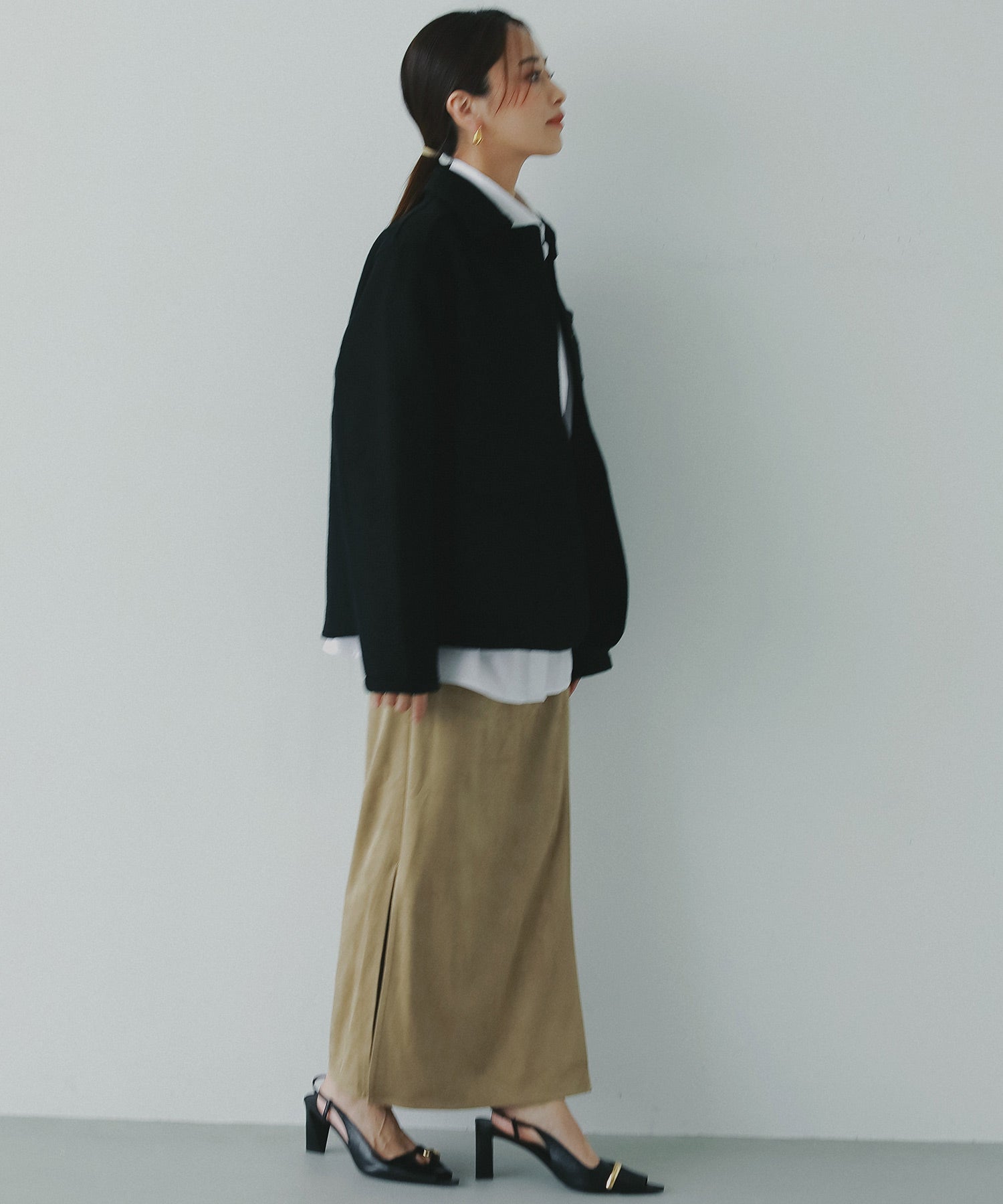 スエードラップタイトスカート