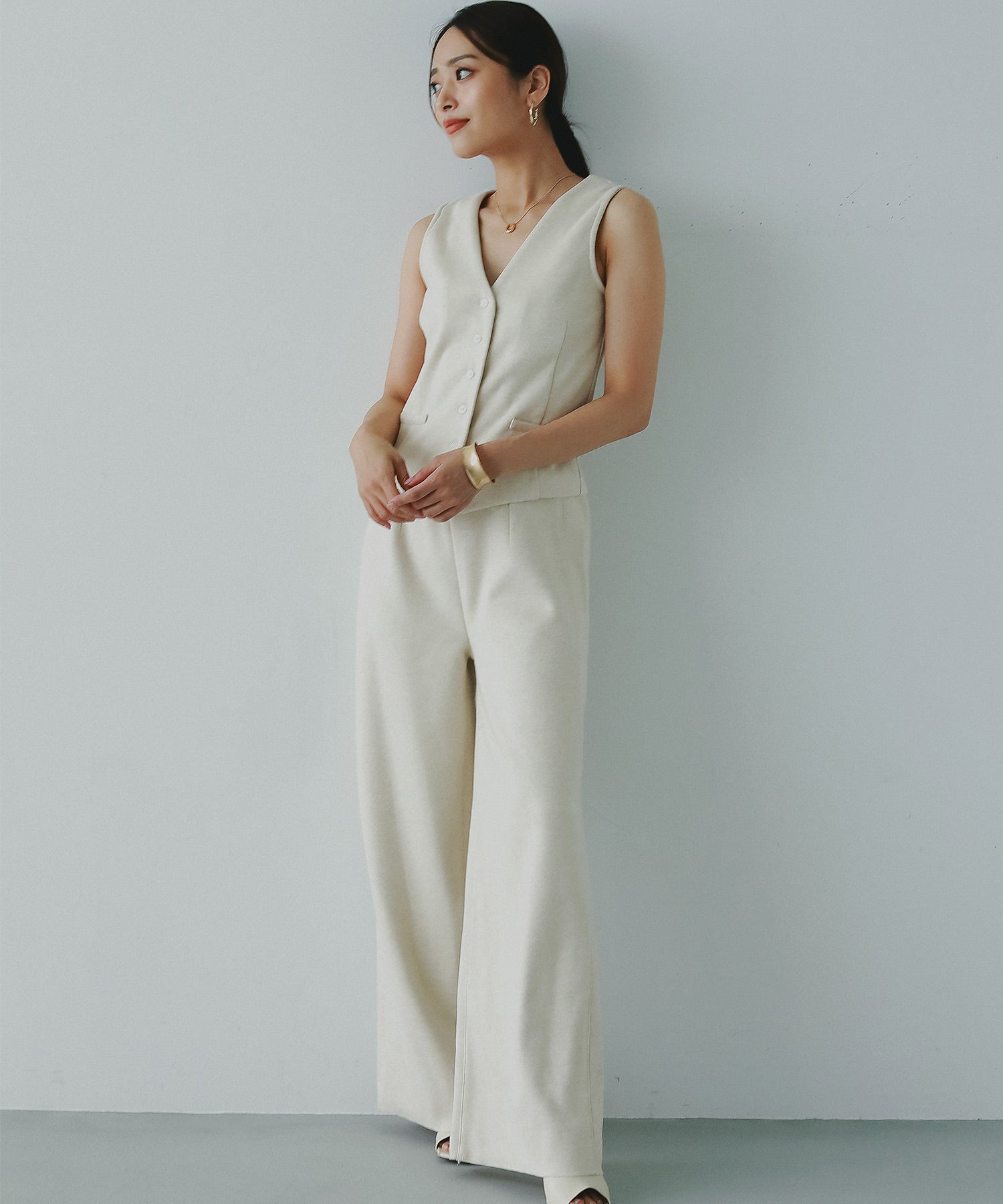 フェルトニットイージーワイドパンツ