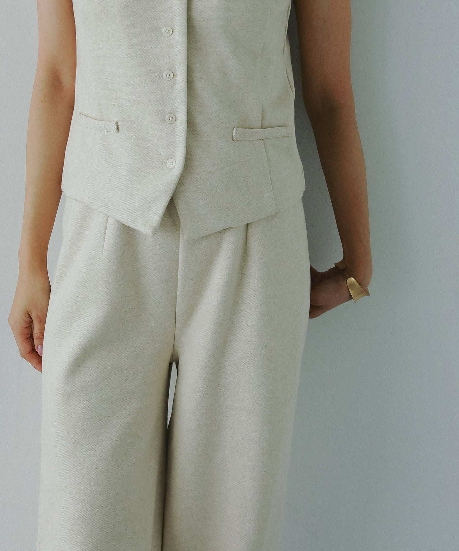 フェルトニットVネックジレ