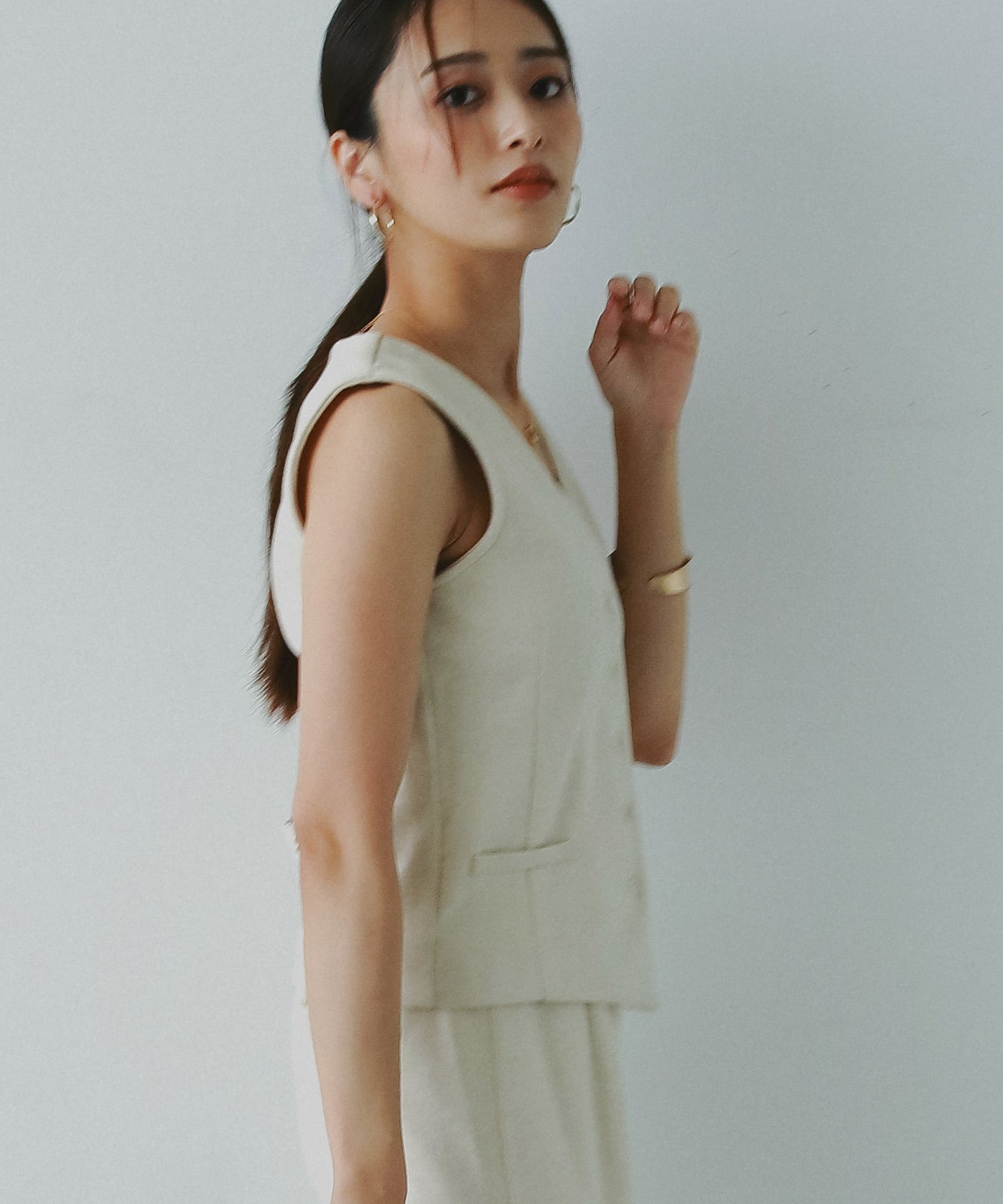 フェルトニットVネックジレ