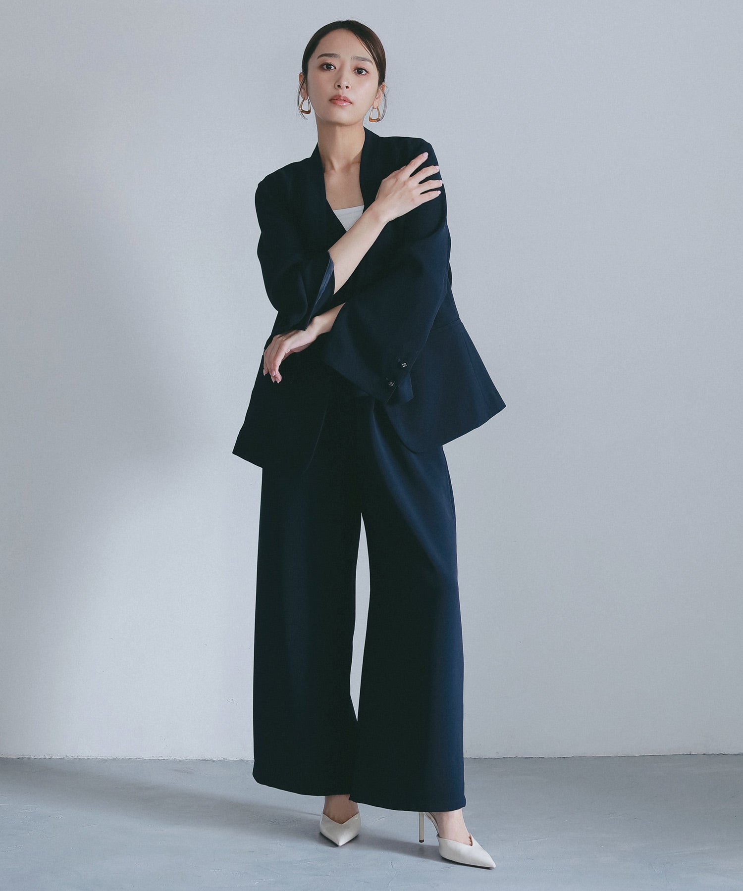 イージーストレートワイドパンツ【セレモニー/オケージョン】