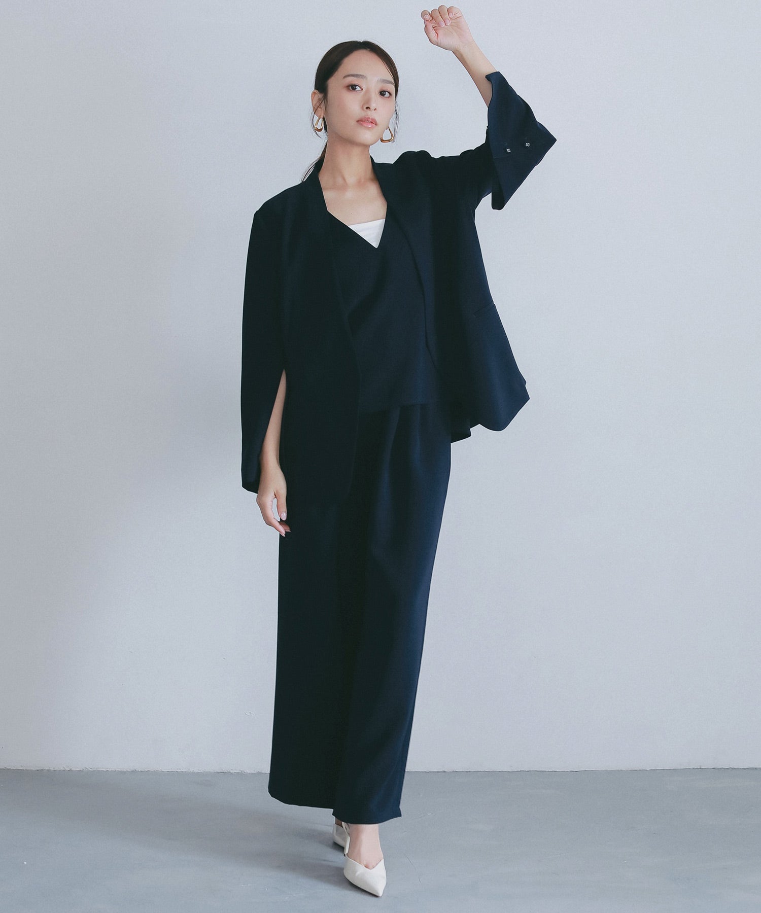 イージーストレートワイドパンツ【セレモニー/オケージョン】