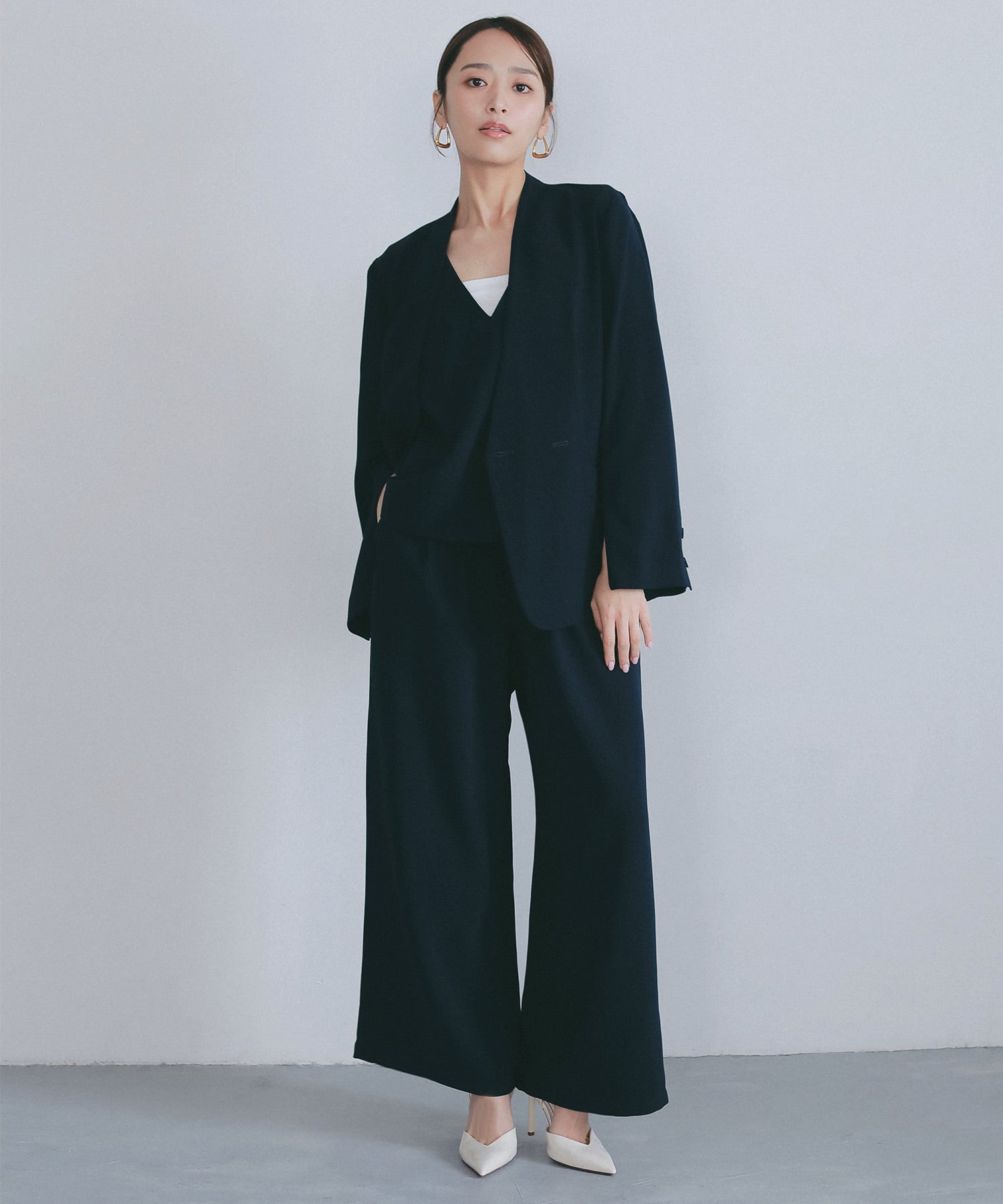 2WAYスリーブ イージーノーカラージャケット【セレモニー/オケージョン】