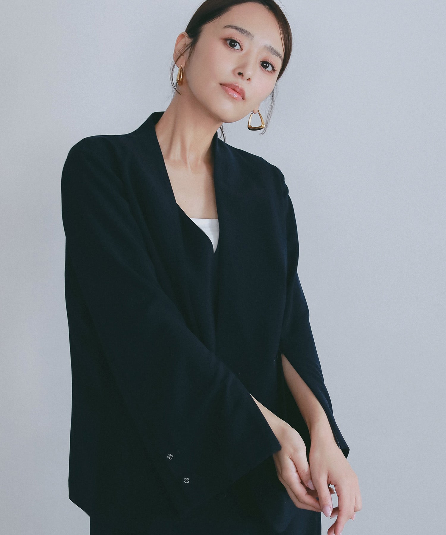 2WAYスリーブ イージーノーカラージャケット【セレモニー/オケージョン】