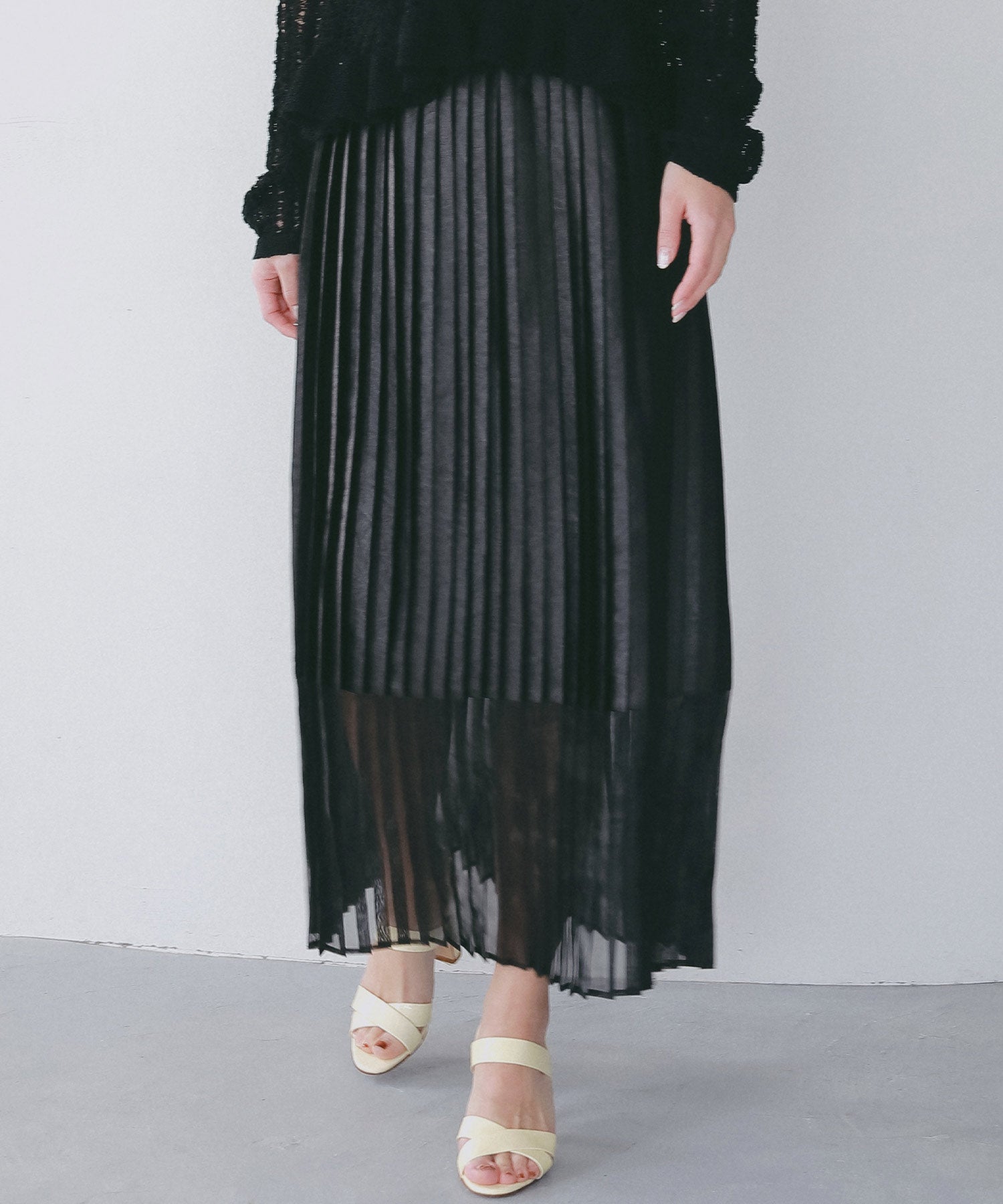 シアーヘム チンツプリーツスカート