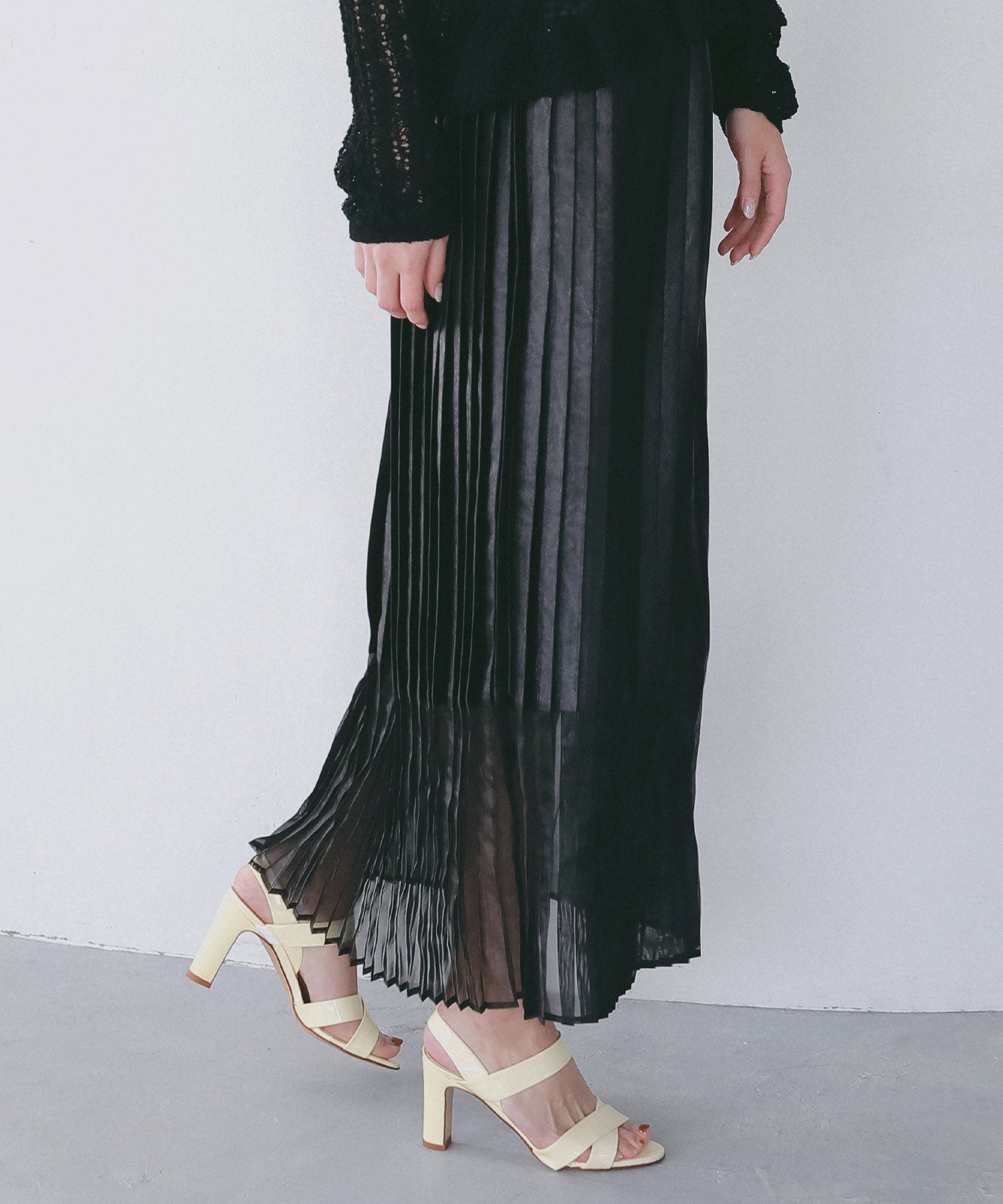 シアーヘム チンツプリーツスカート