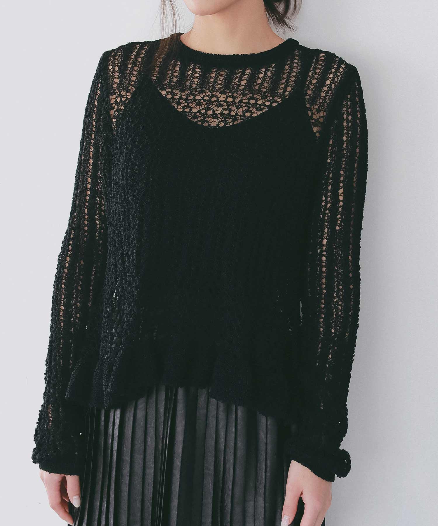 ペプラムクロシェ シアーニット