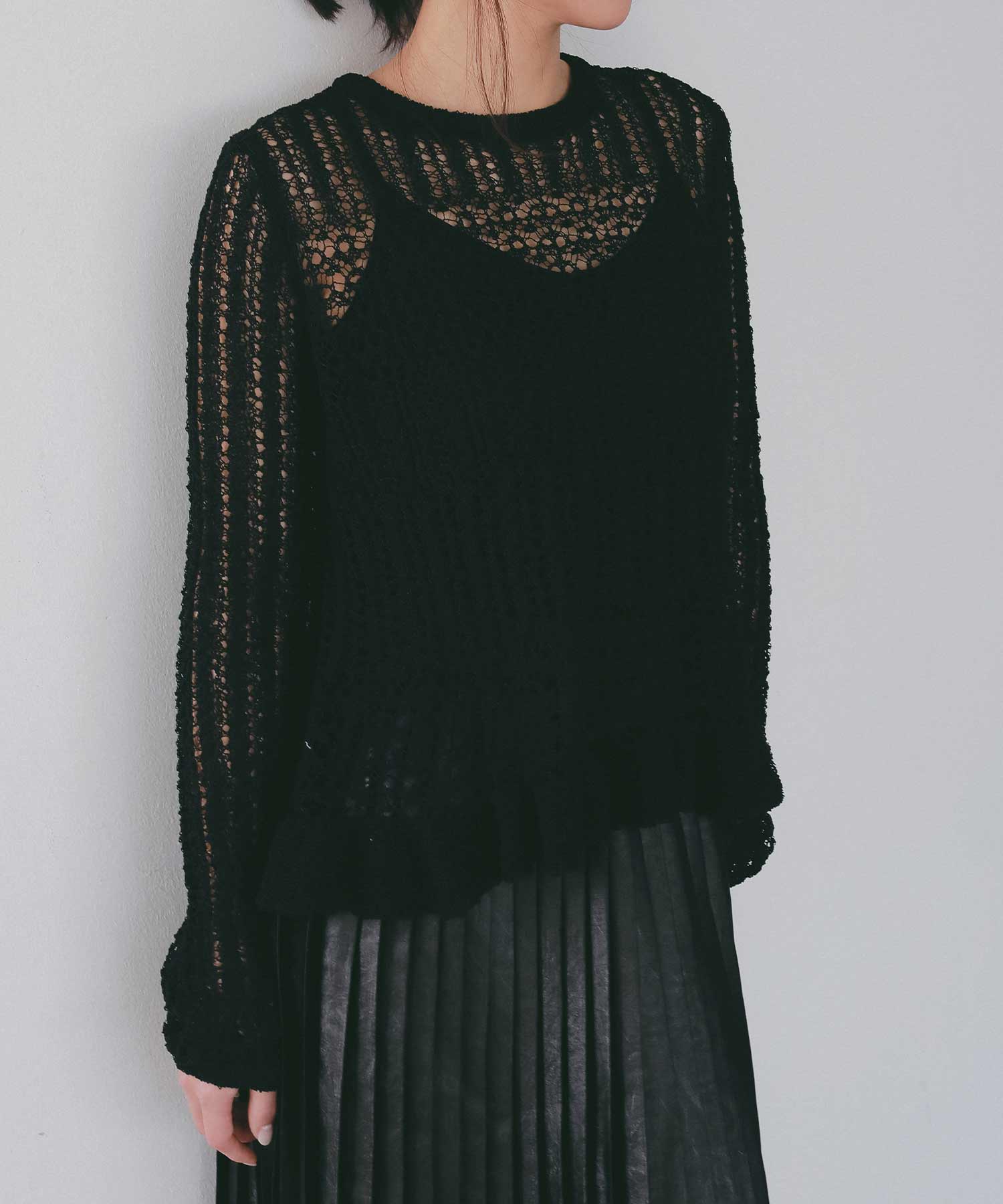 ペプラムクロシェ シアーニット