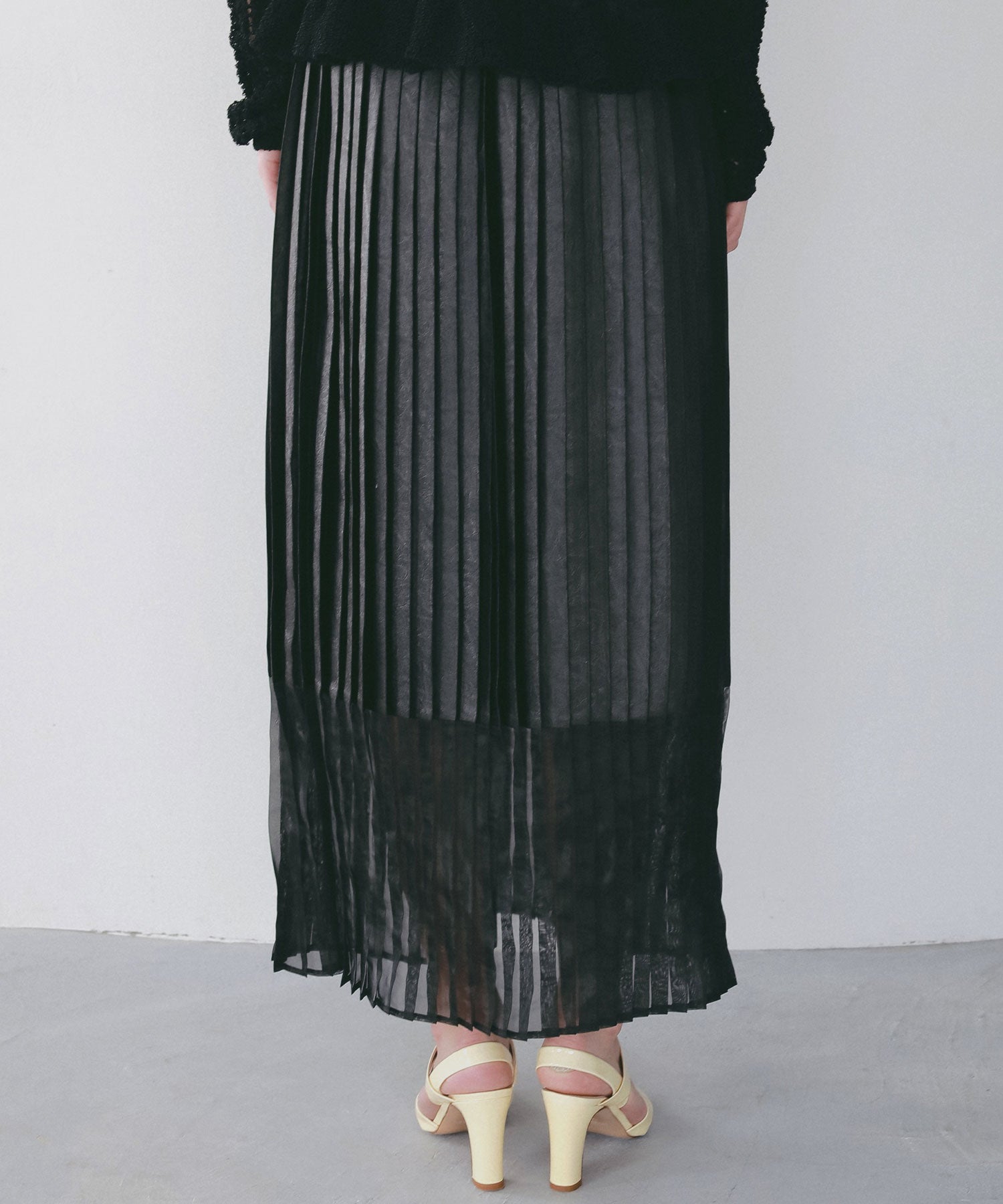 シアーヘム チンツプリーツスカート