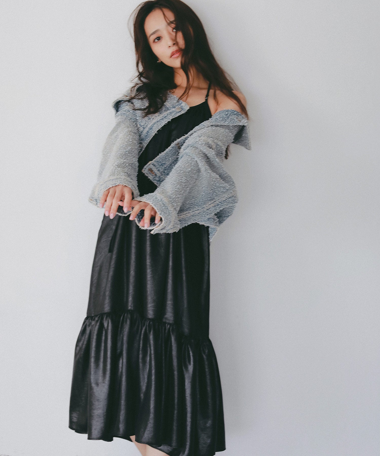 レザーライク キャミソールワンピース