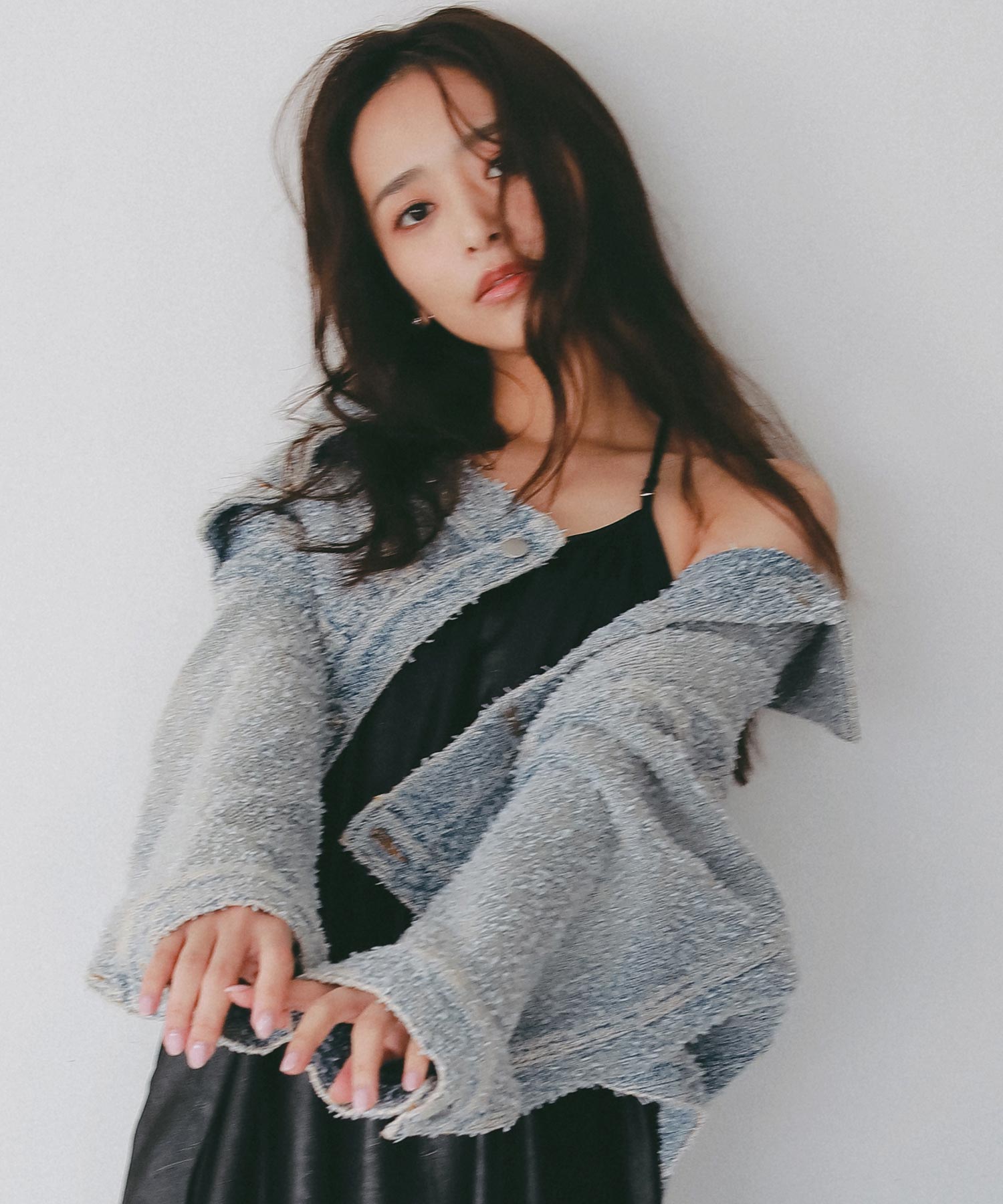 デニムライク ショートジャケット