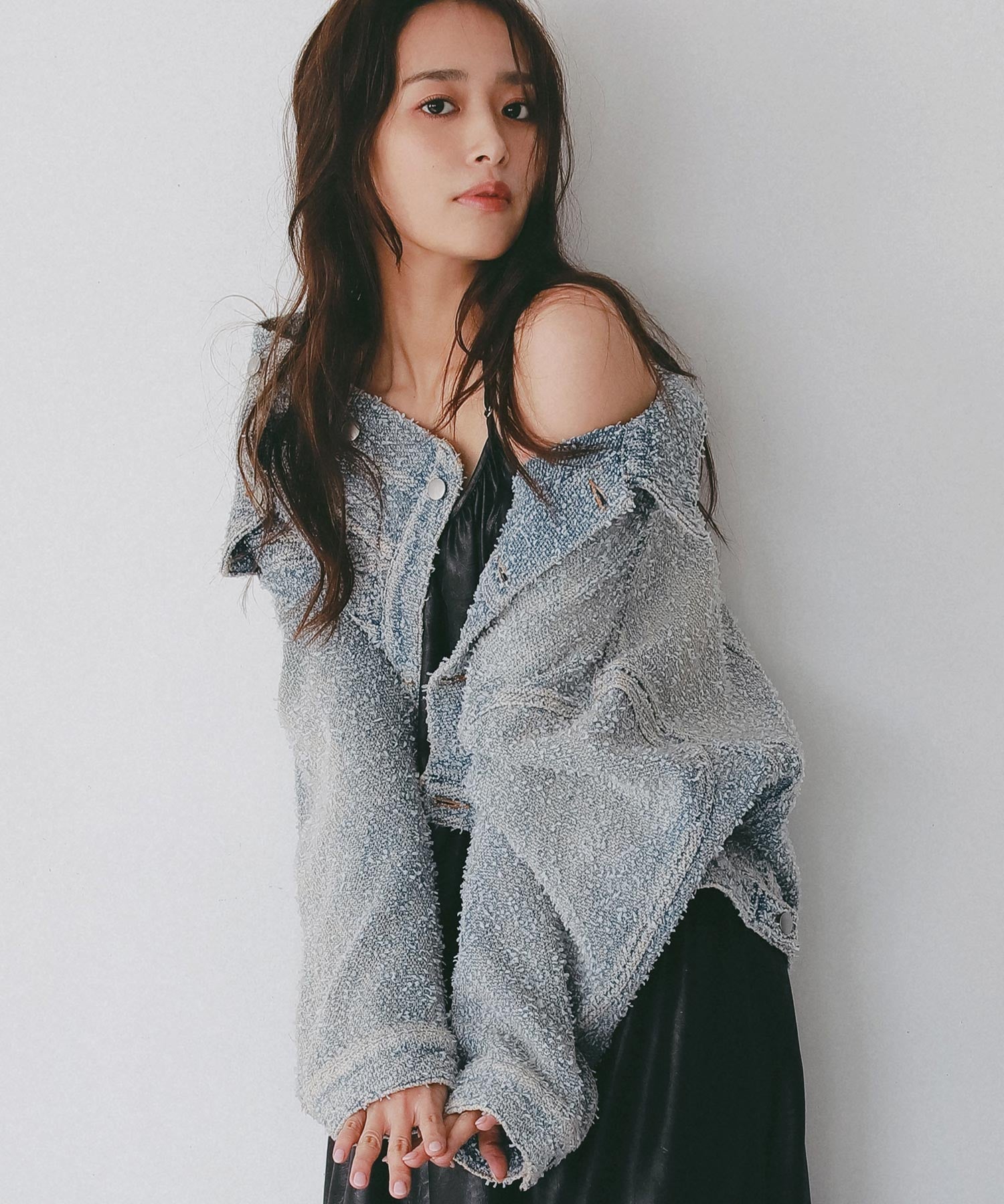 デニムライク ショートジャケット