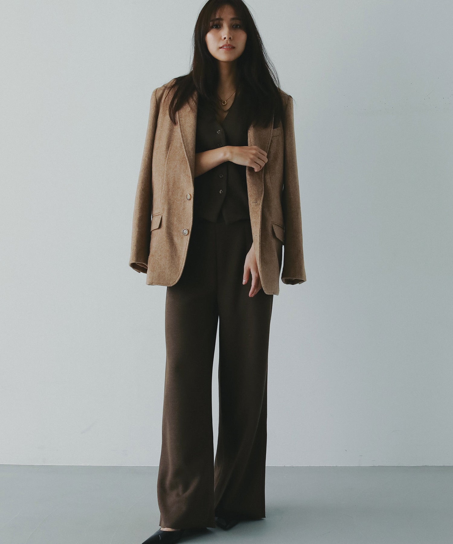 フェルトニットイージーワイドパンツ