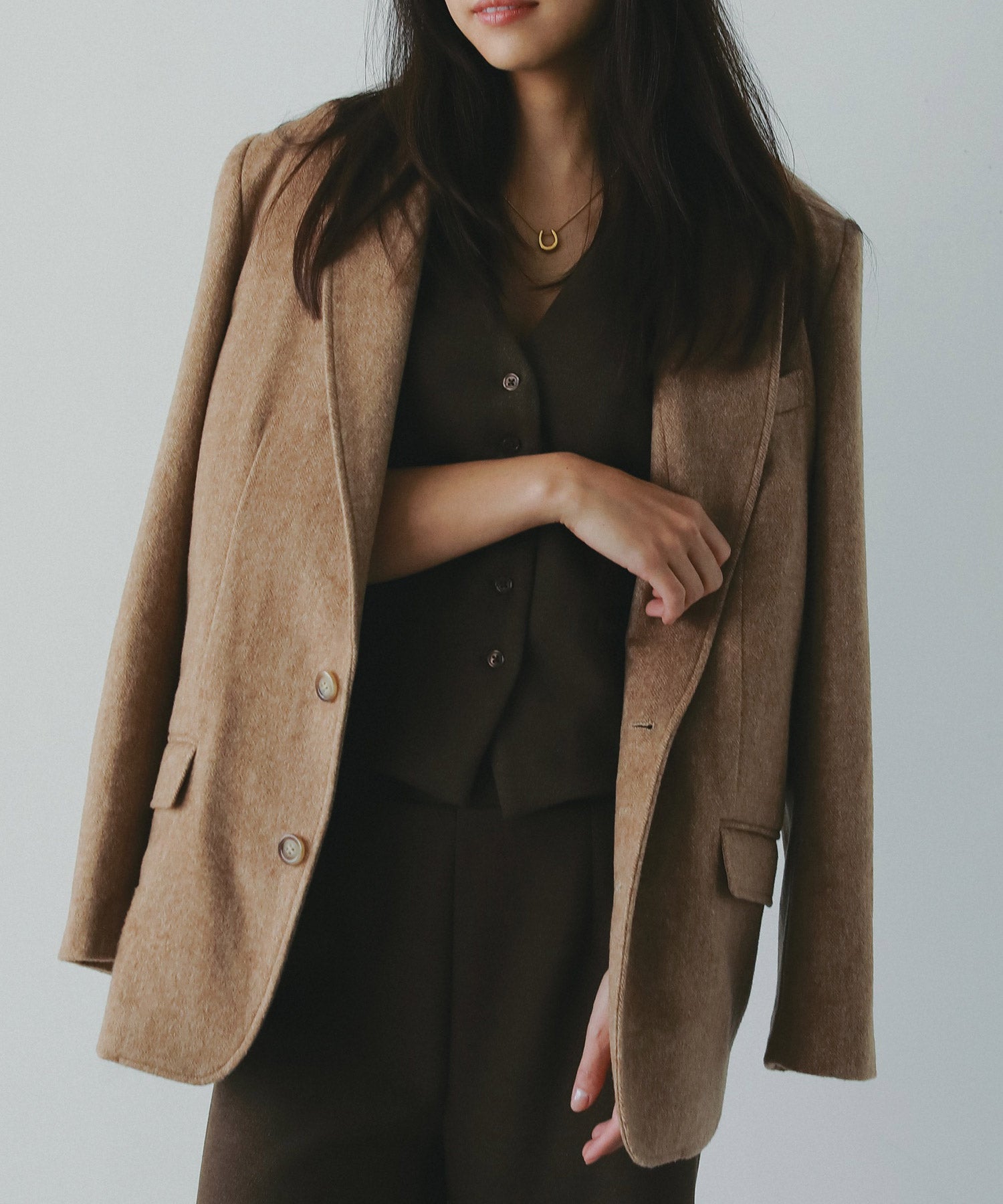 ヘリンボーンウールツイードジャケット