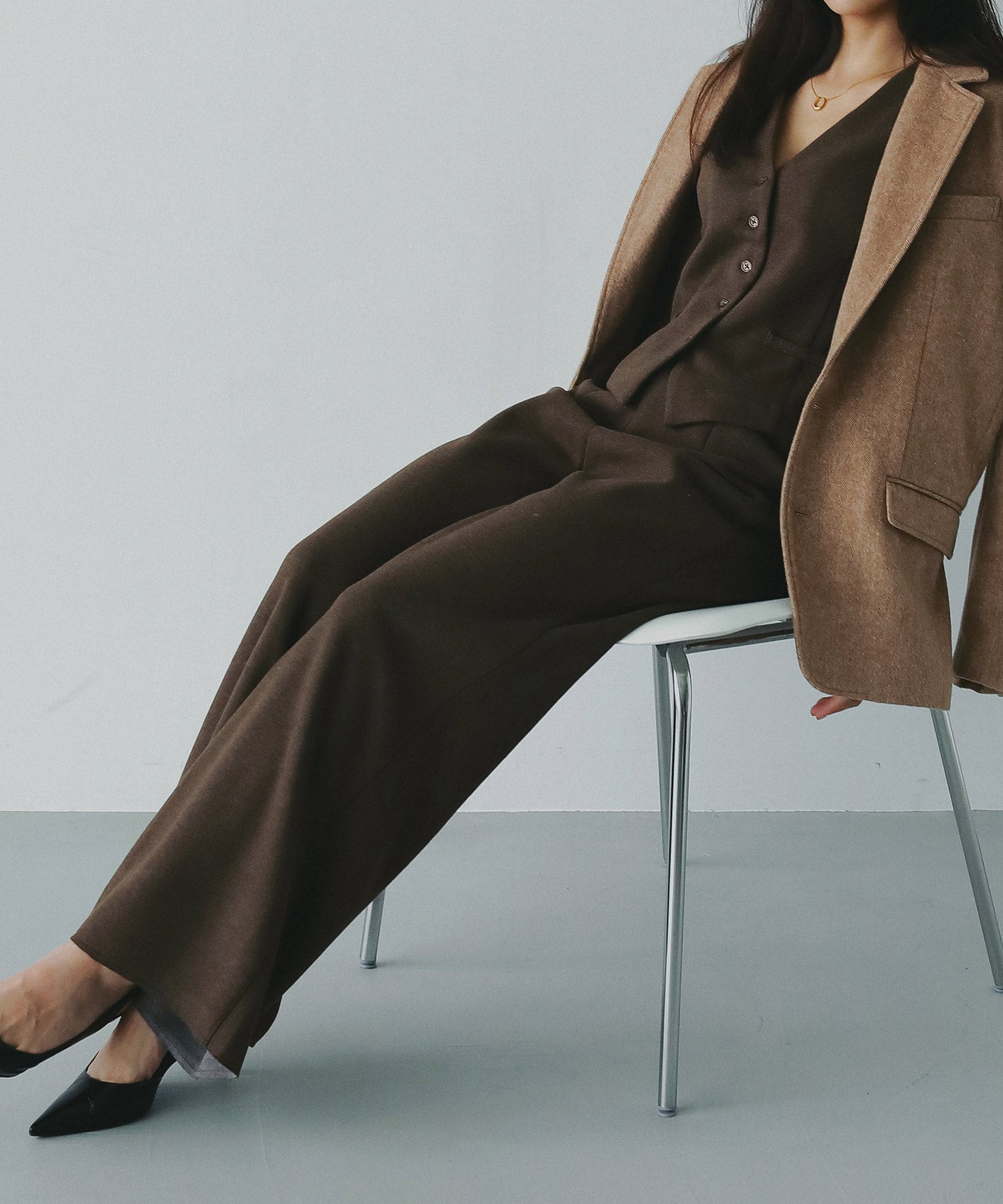 フェルトニットイージーワイドパンツ