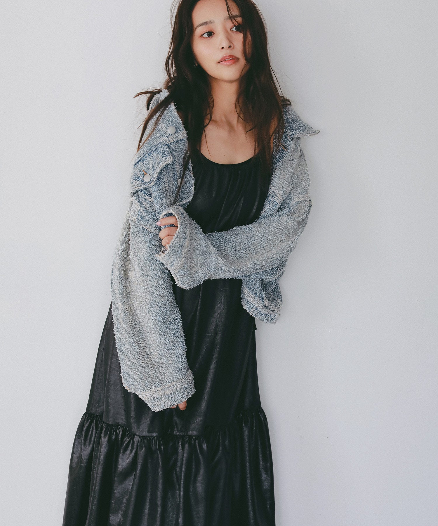 レザーライク キャミソールワンピース