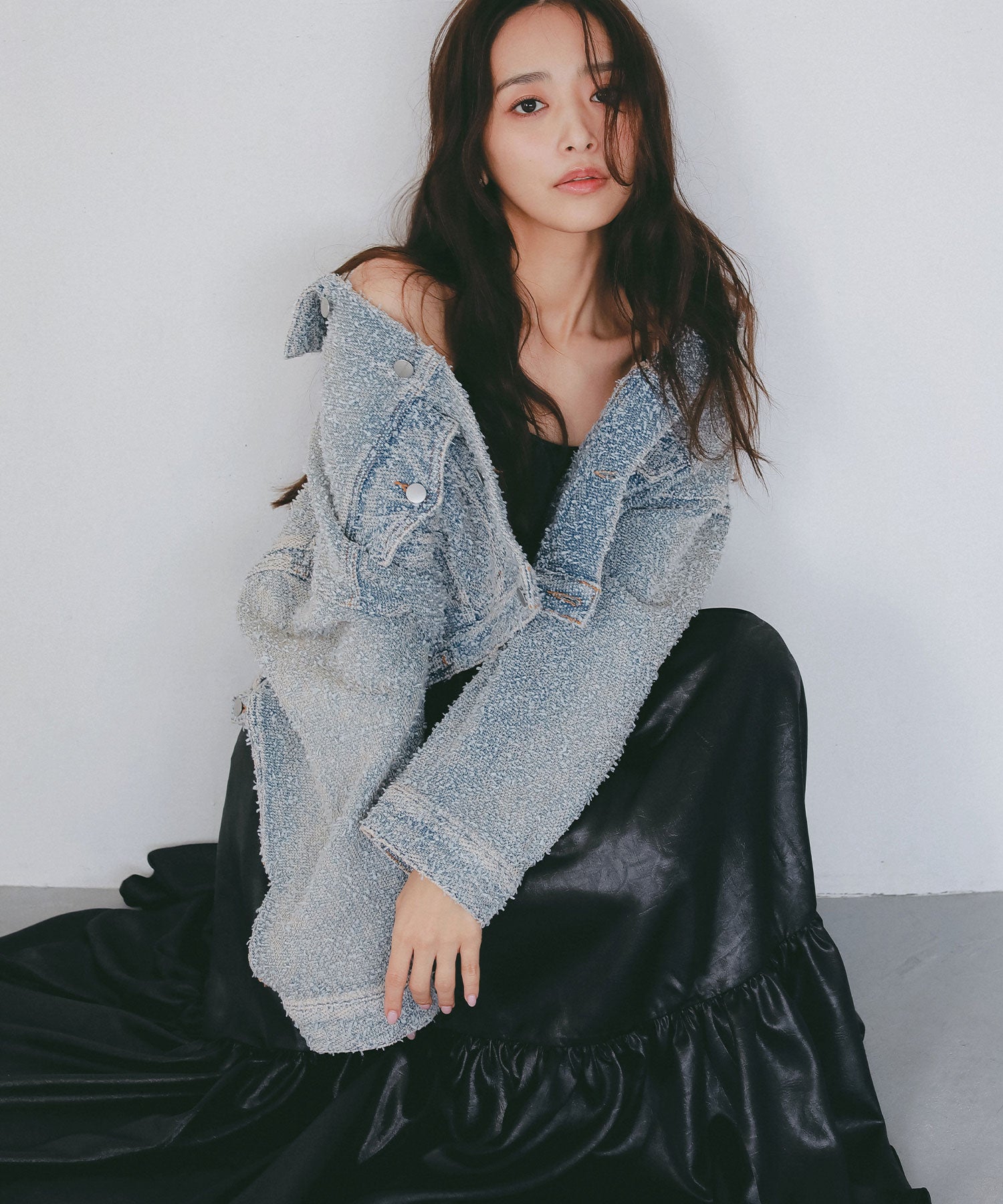 レザーライク キャミソールワンピース