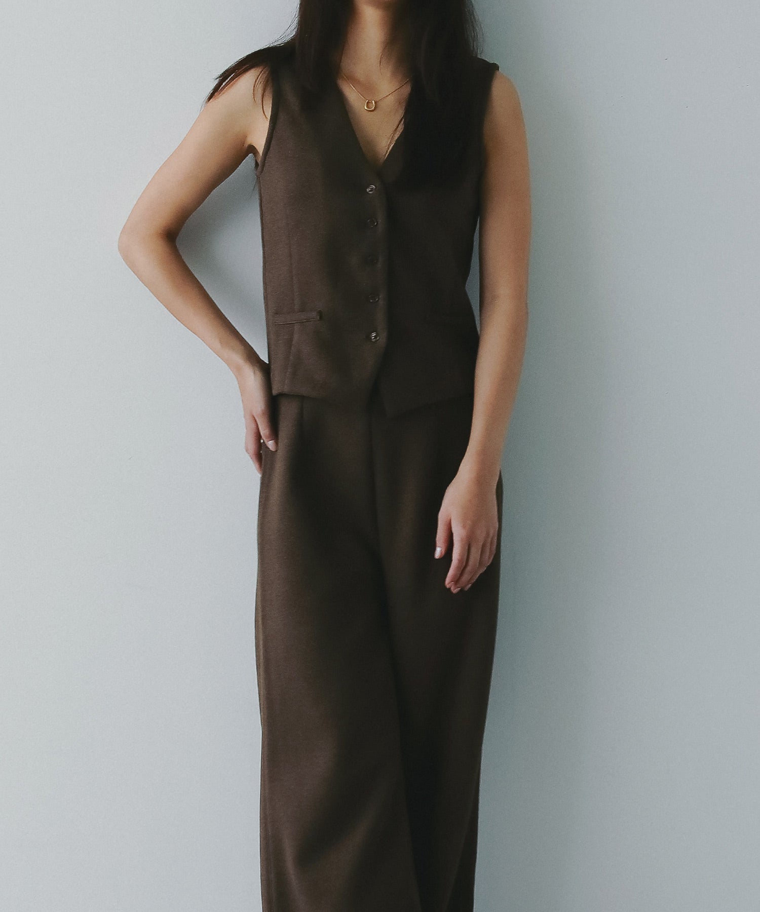 フェルトニットイージーワイドパンツ