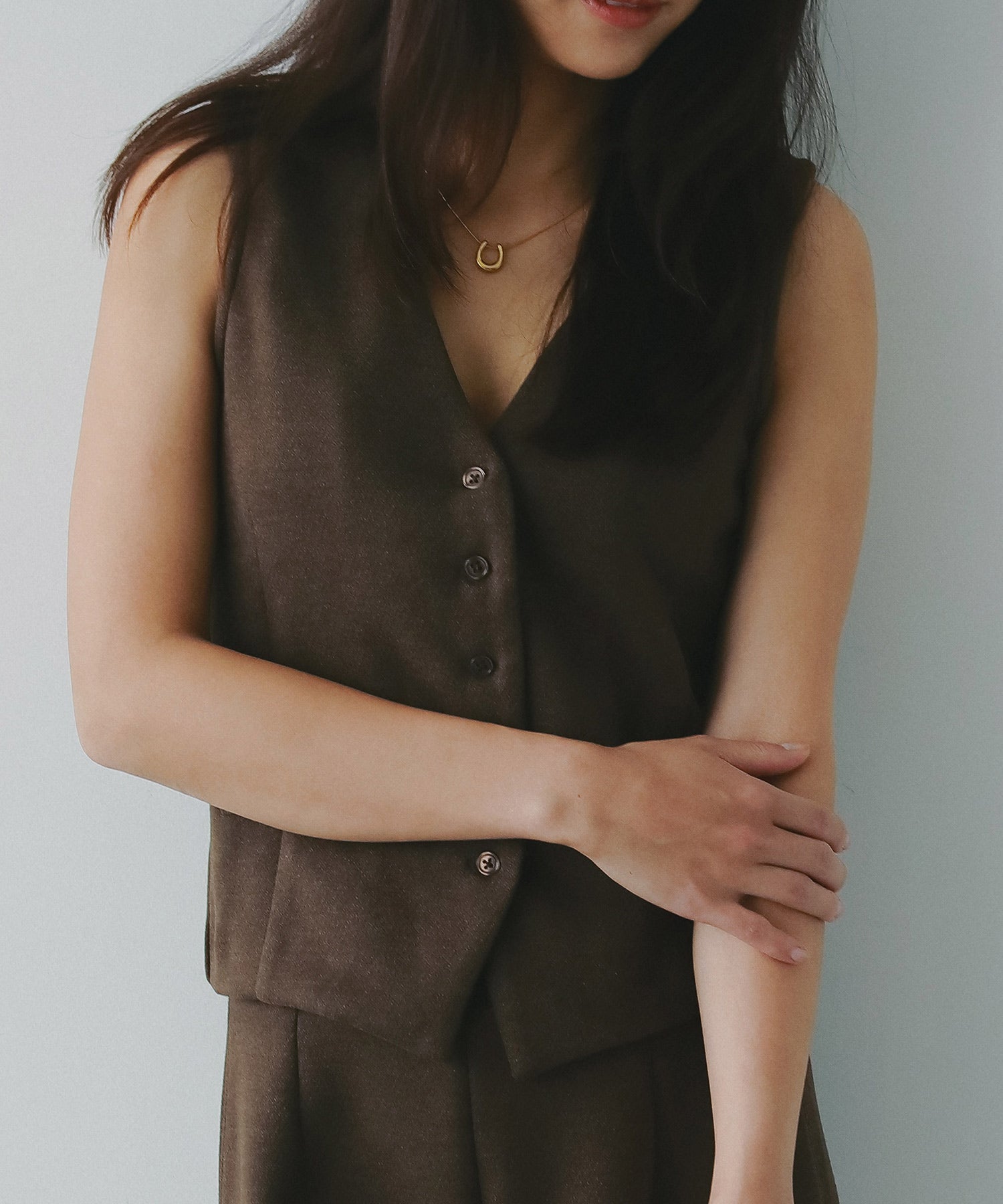 フェルトニットVネックジレ