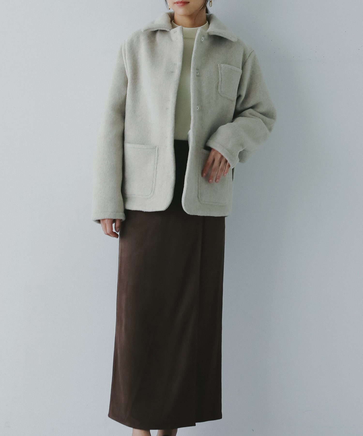 スエードラップタイトスカート