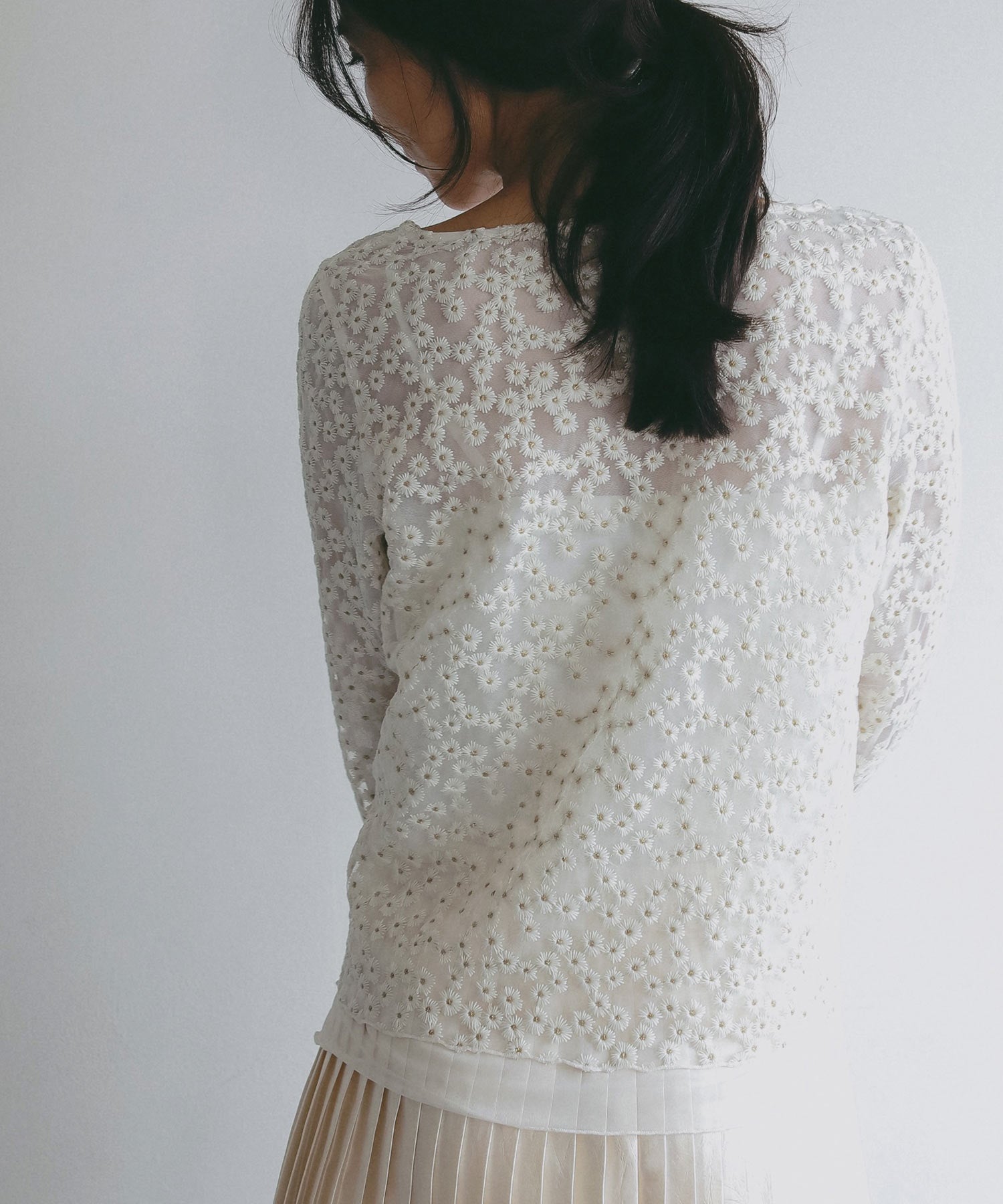 シアージャガードフラワーカットソー