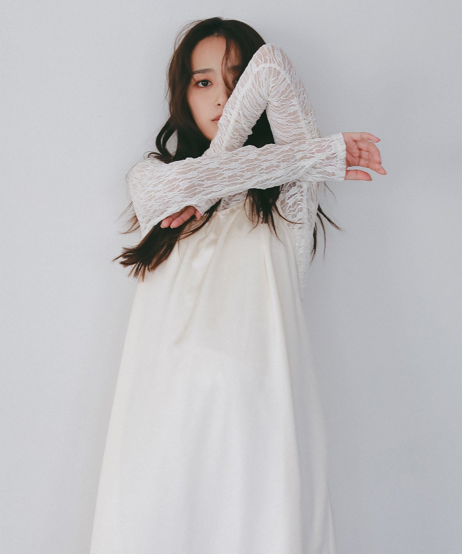 レザーライク キャミソールワンピース